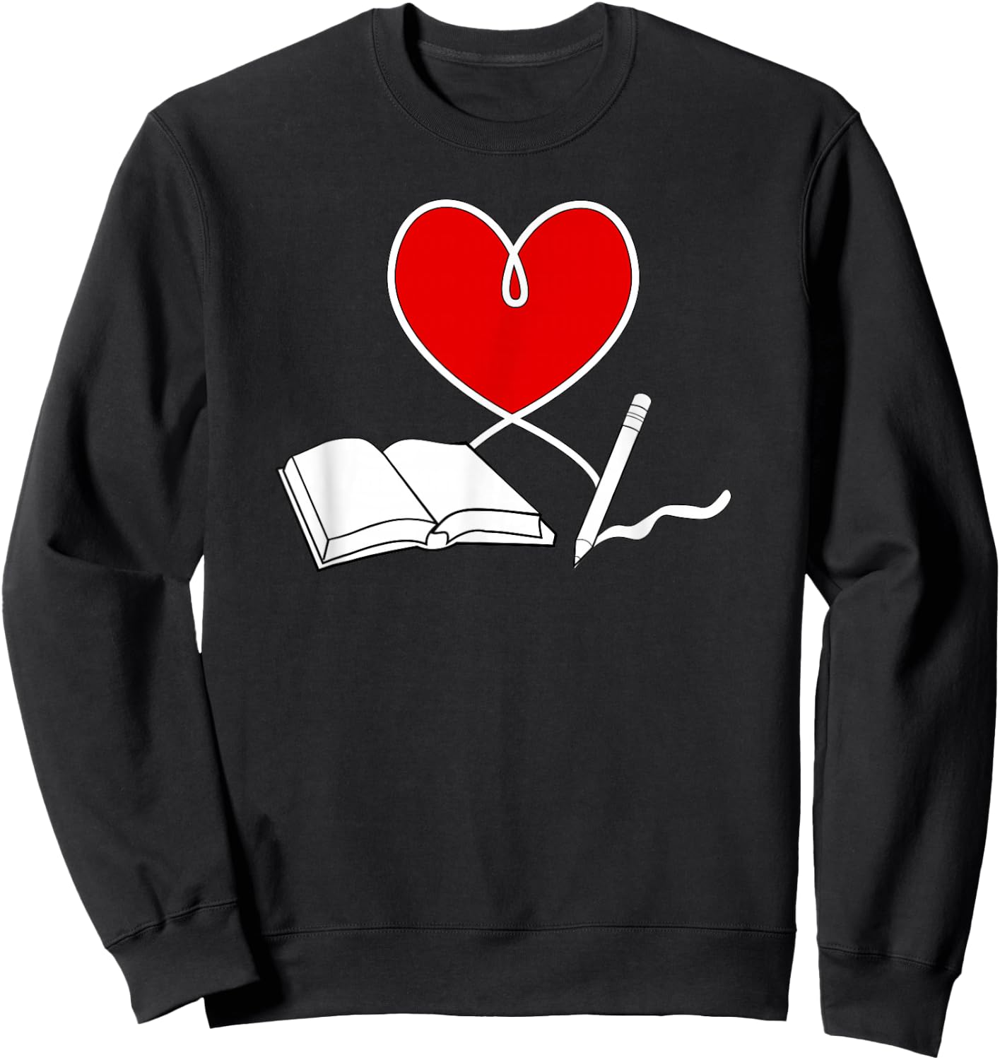 Valentines Day Author Writers Book Lover Writers and Authors Sweatshirt - Sweatshirt | Black