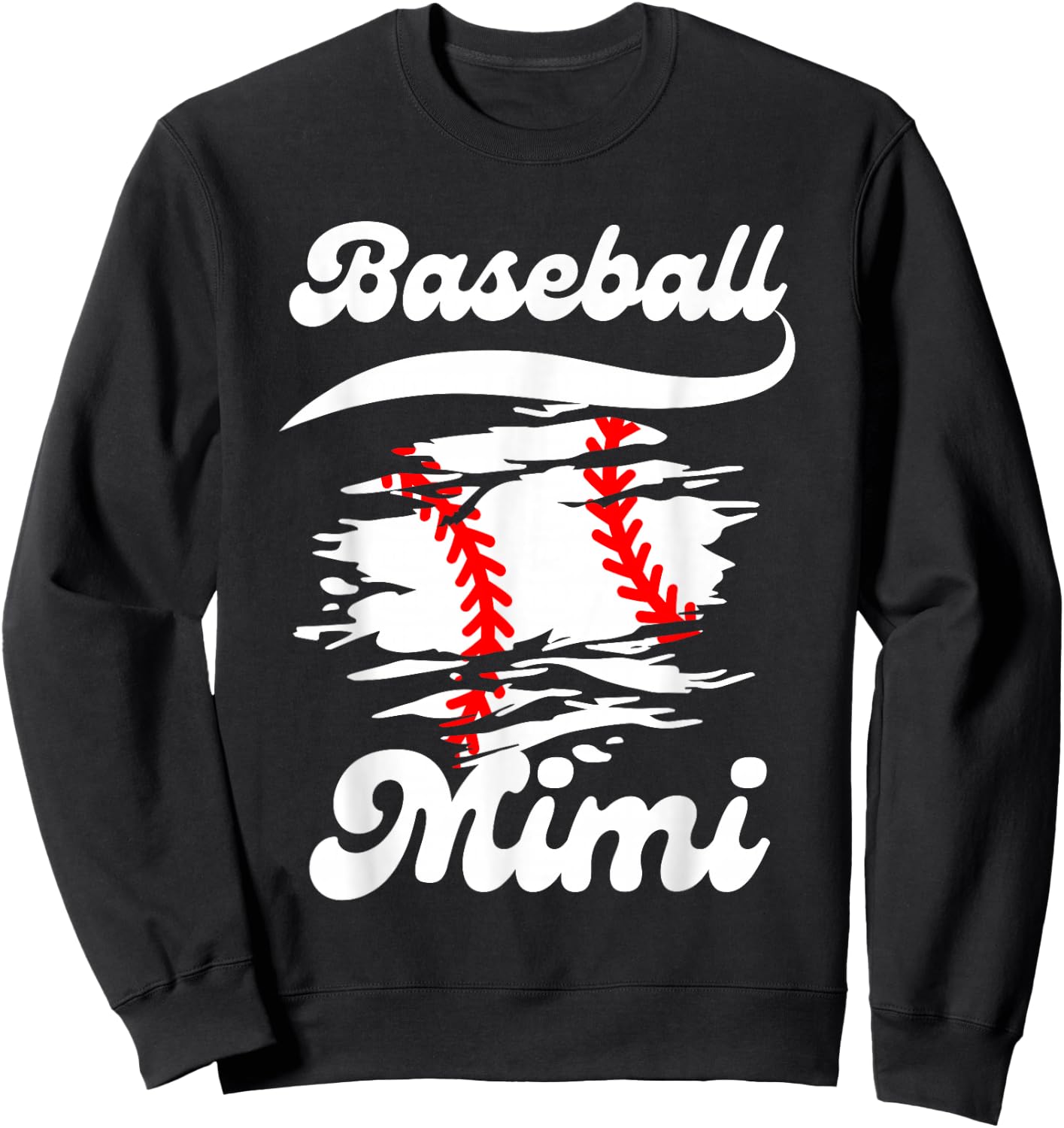 Baseball Mimi Women Family Matching Mimi Baseball Mother Sweatshirt - Sweatshirt | Black