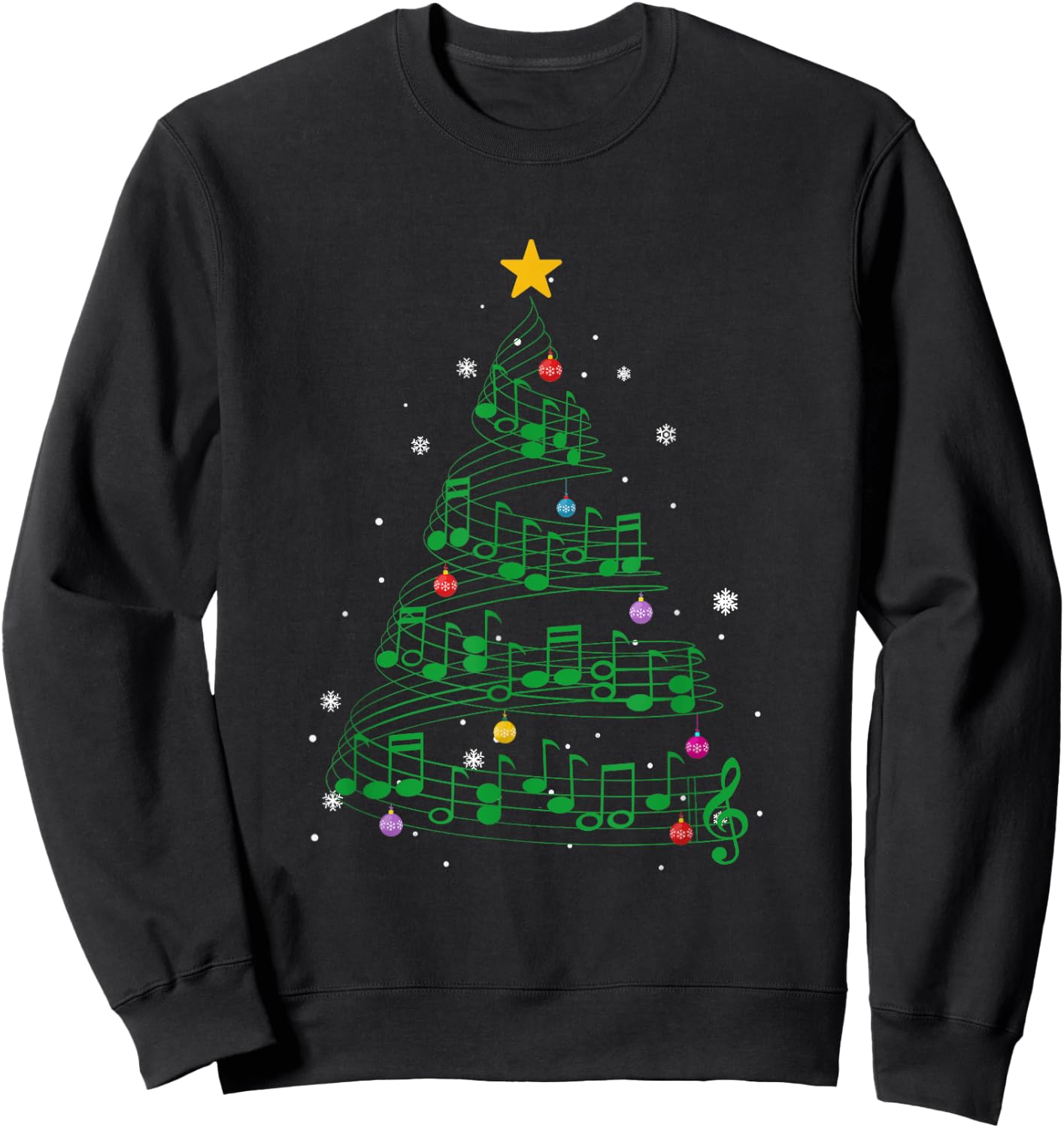 Music Note Tree Christmas Tree Gift Sweatshirt - Sweatshirt | Black