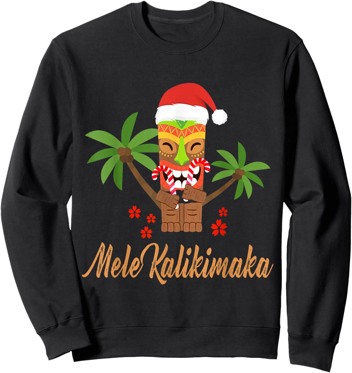 Mele Kalikimaka Merry Christmas Hawaiian Xmas Gifts Sweatshirt - Sweatshirt | Black