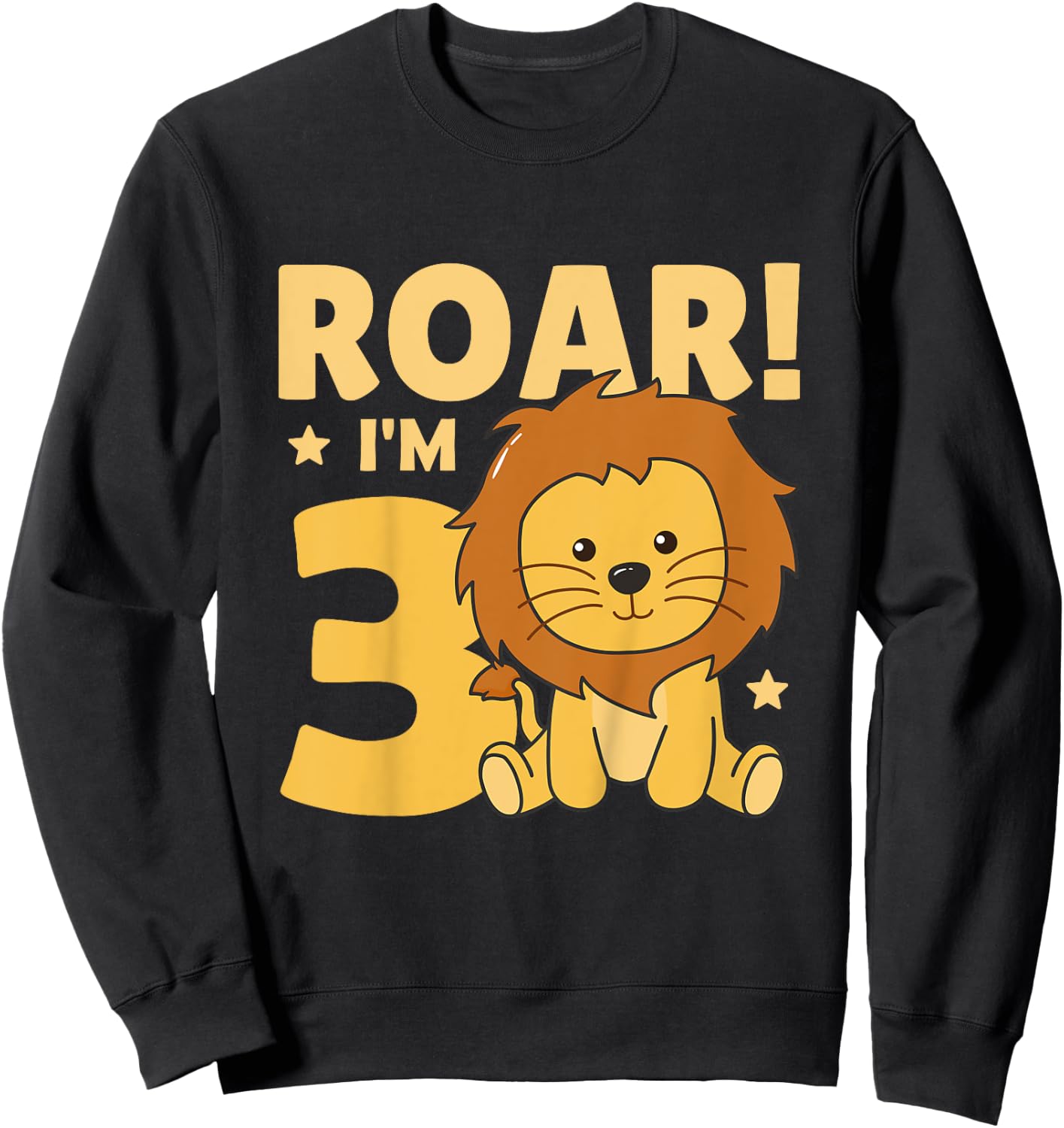 Kids 3rd Birthday Lion 3 Years Old Cub Lion Sweatshirt - Sweatshirt | Black