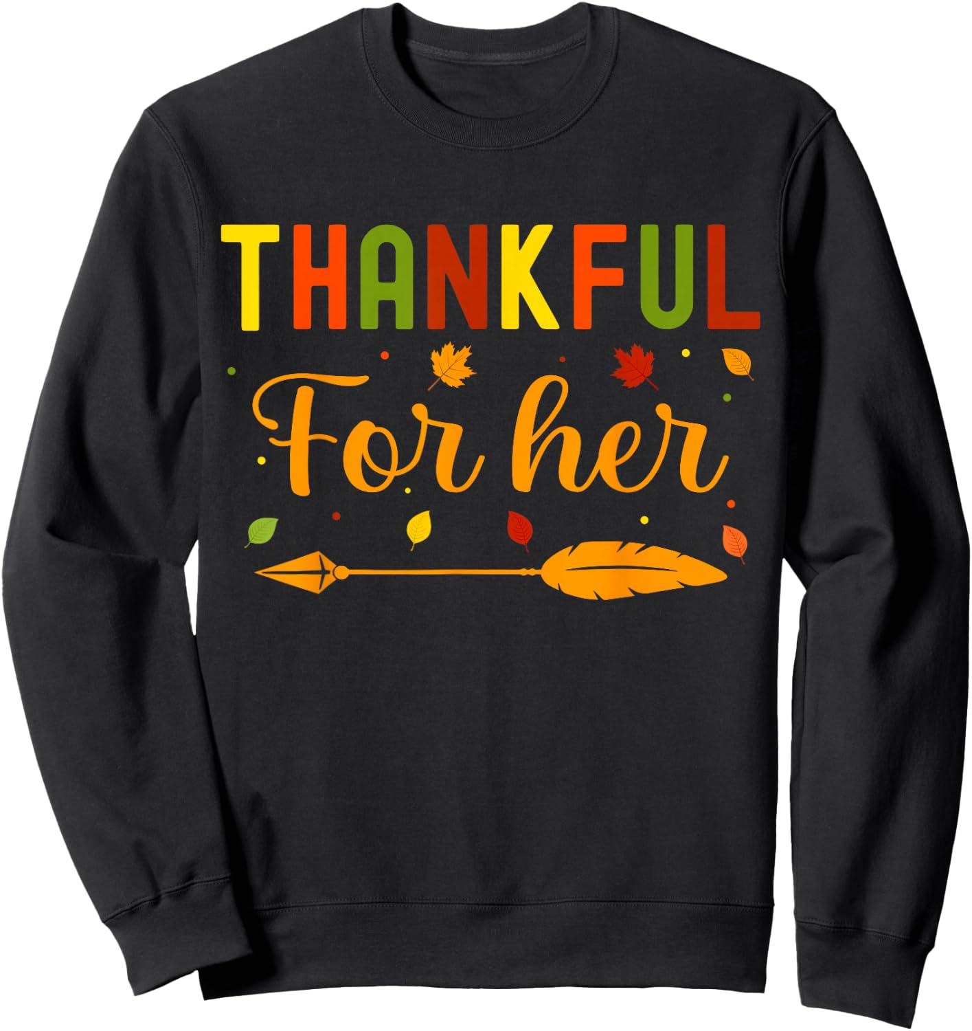 Thankful Thanksgiving Couples Fall Thankful Sweatshirt - Sweatshirt | Black