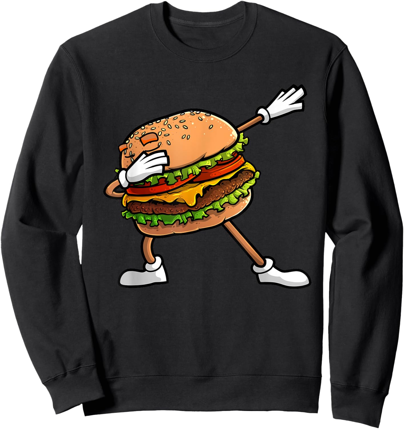Funny Hamburger Art Kids Men Women Cheeseburger Lover Sweatshirt - Sweatshirt | Black
