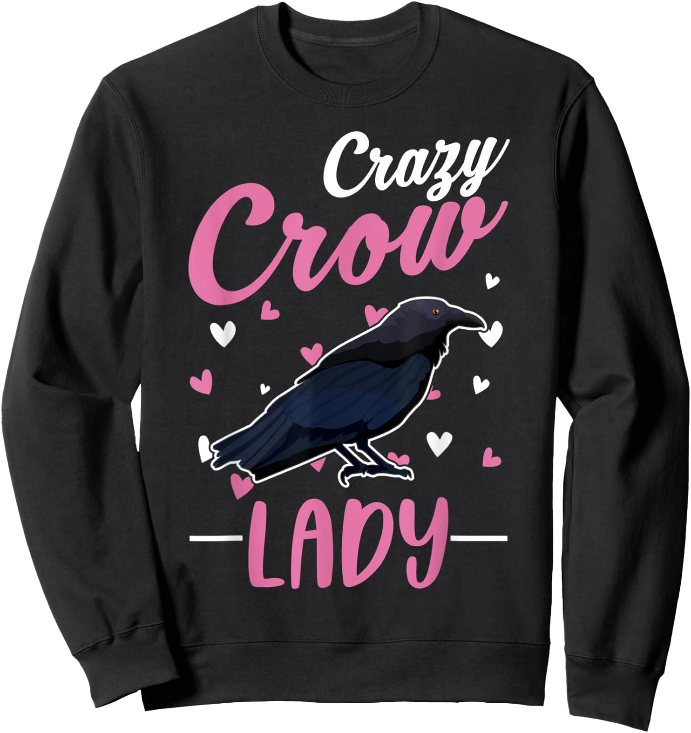Crazy Crow lady Raven Girl Sweatshirt - Sweatshirt | Black