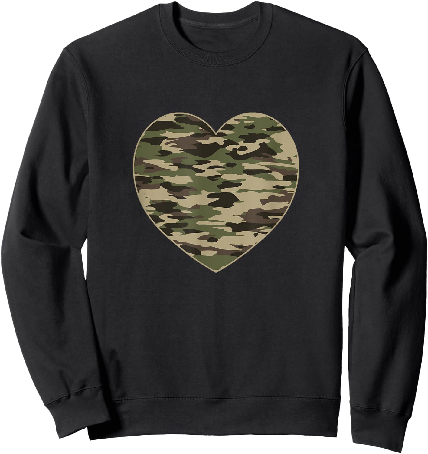 Heart Camoflauge Clothing Women Men Camo Military Tactical Small Sweatshirt - Sweatshirt | Black