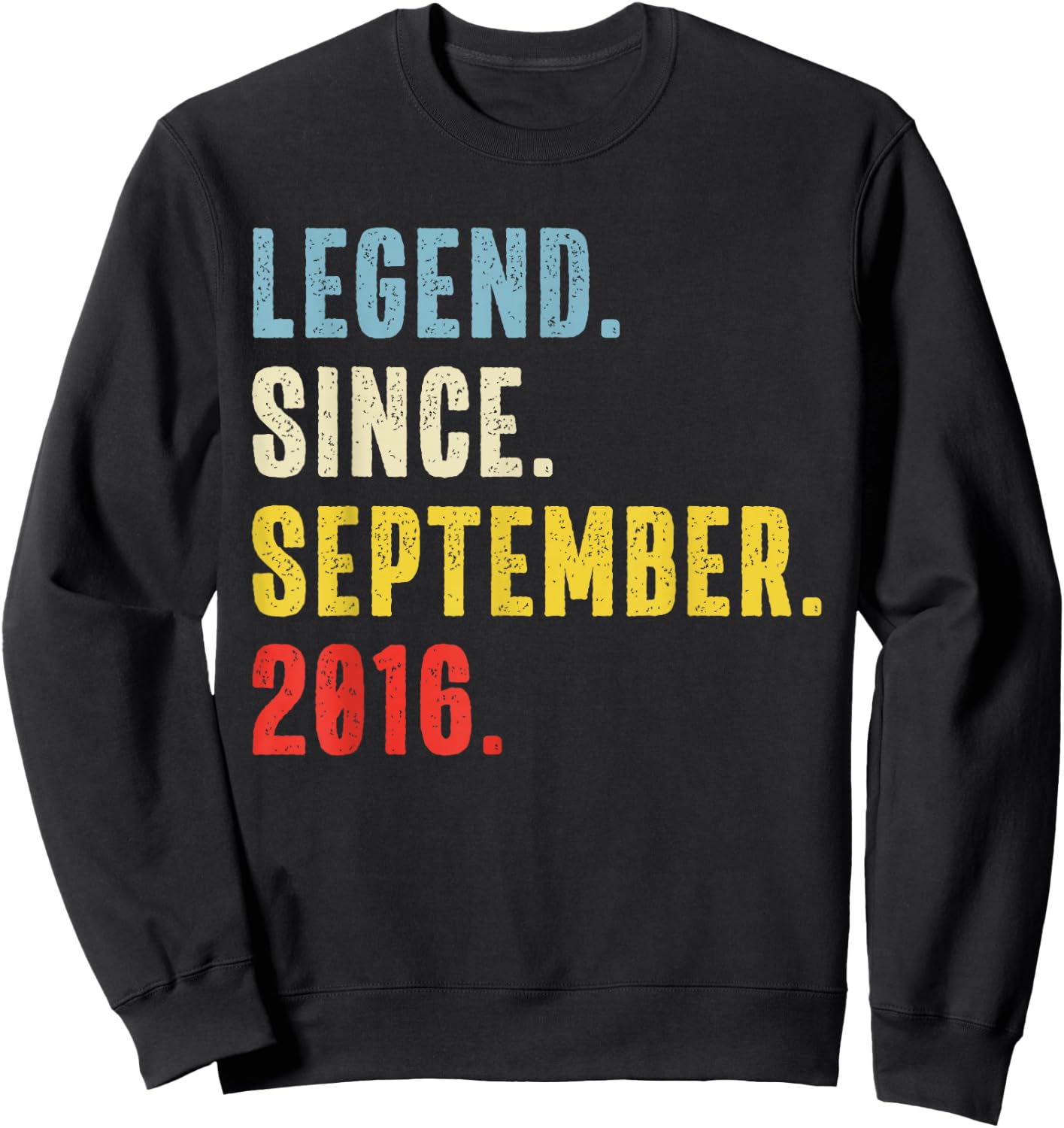 9 Year Old Legend Since September 2016 Retro 9th Birthday Sweatshirt - Sweatshirt | Black