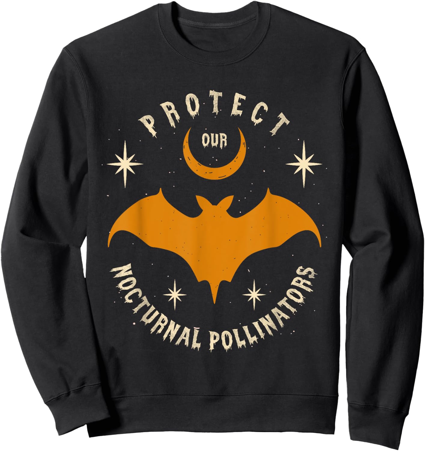 Protect Our Nocturnal Pollinators for Bat Lover Halloween Sweatshirt - Sweatshirt | Black