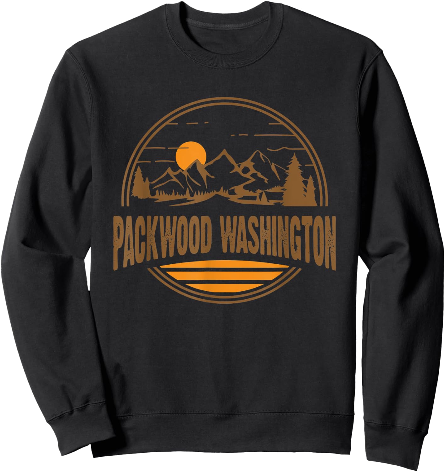 Vintage Packwood, Washington Mountain Hiking Souvenir Print Sweatshirt - Sweatshirt | Black