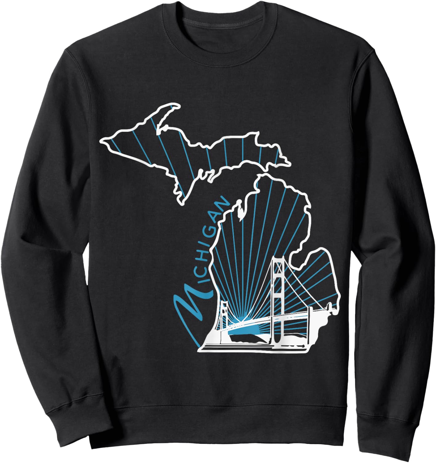Michigan Map Vintage Sweatshirt - Sweatshirt | Black