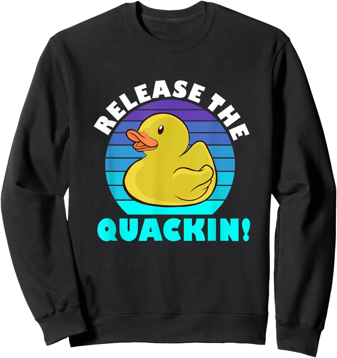 Release the Quacking! Funny Yellow Rubber Ducks Design Sweatshirt - Sweatshirt | Black
