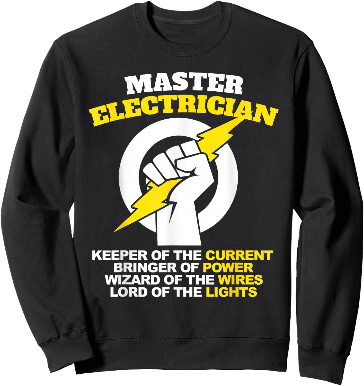 Funny Master Electrician Sweatshirt - Sweatshirt | Black