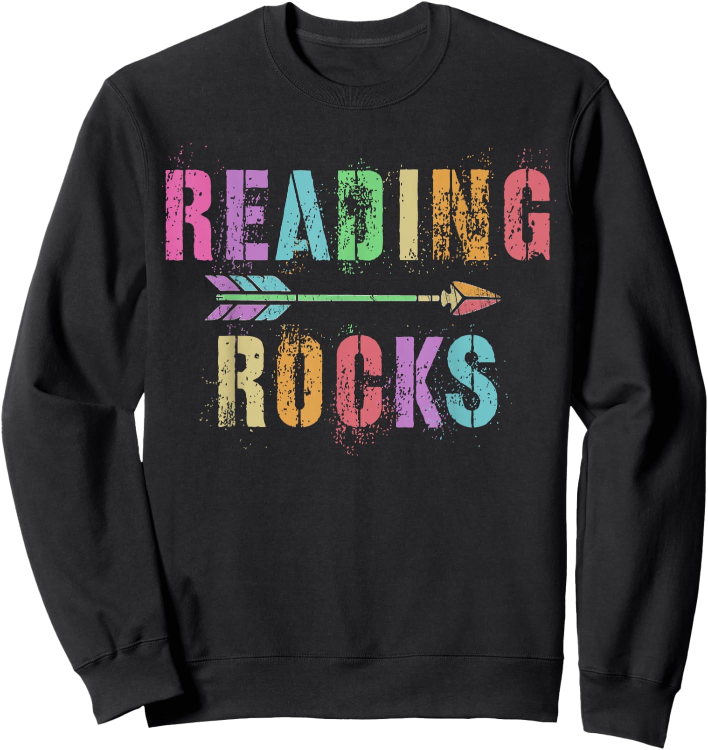 First Day Teacher Super Star Reading Rocks English Teacher Sweatshirt - Sweatshirt | Black