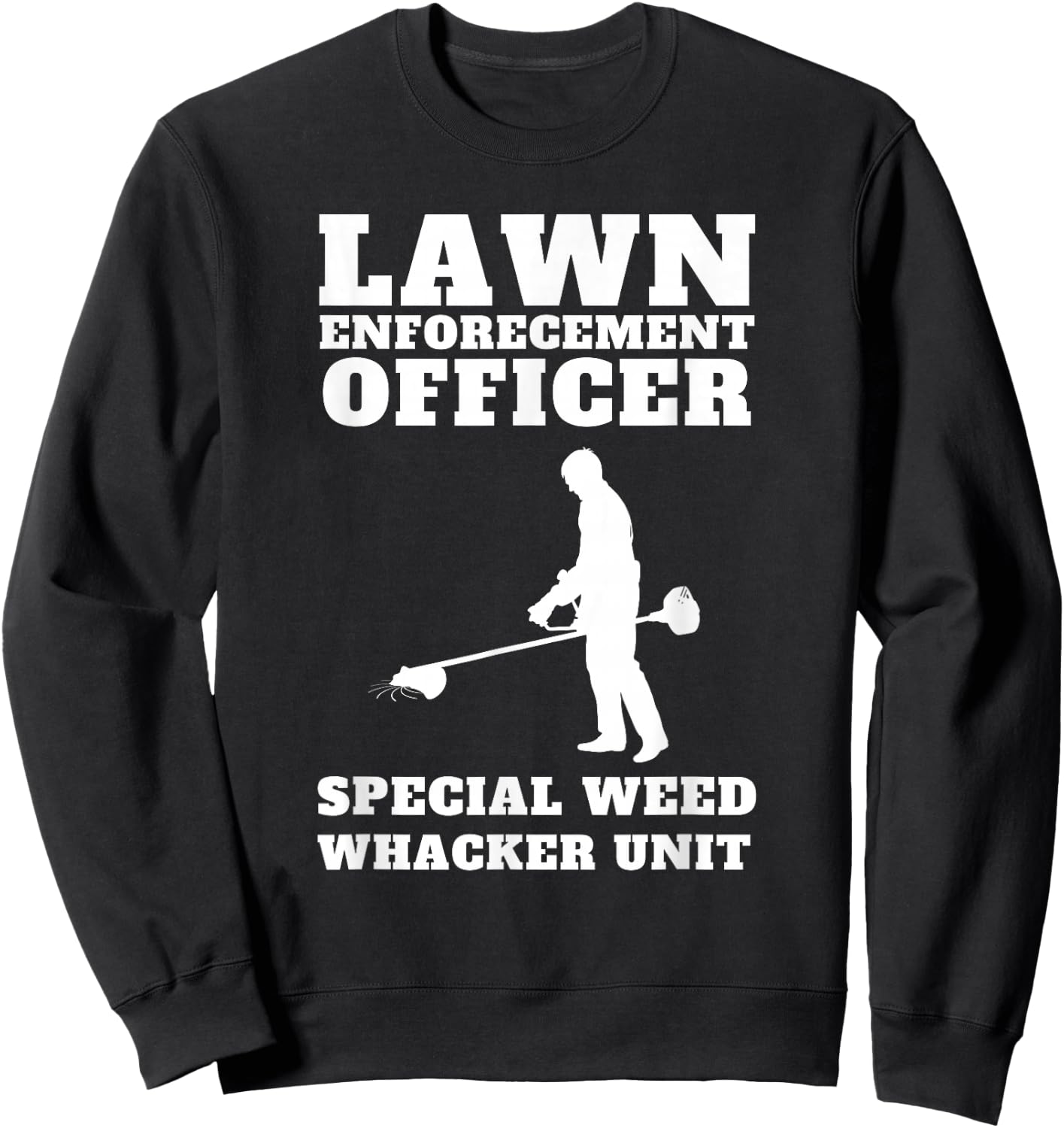 Funny Lawn Care officer weed whacker unit Men's Sweatshirt - Sweatshirt | Black