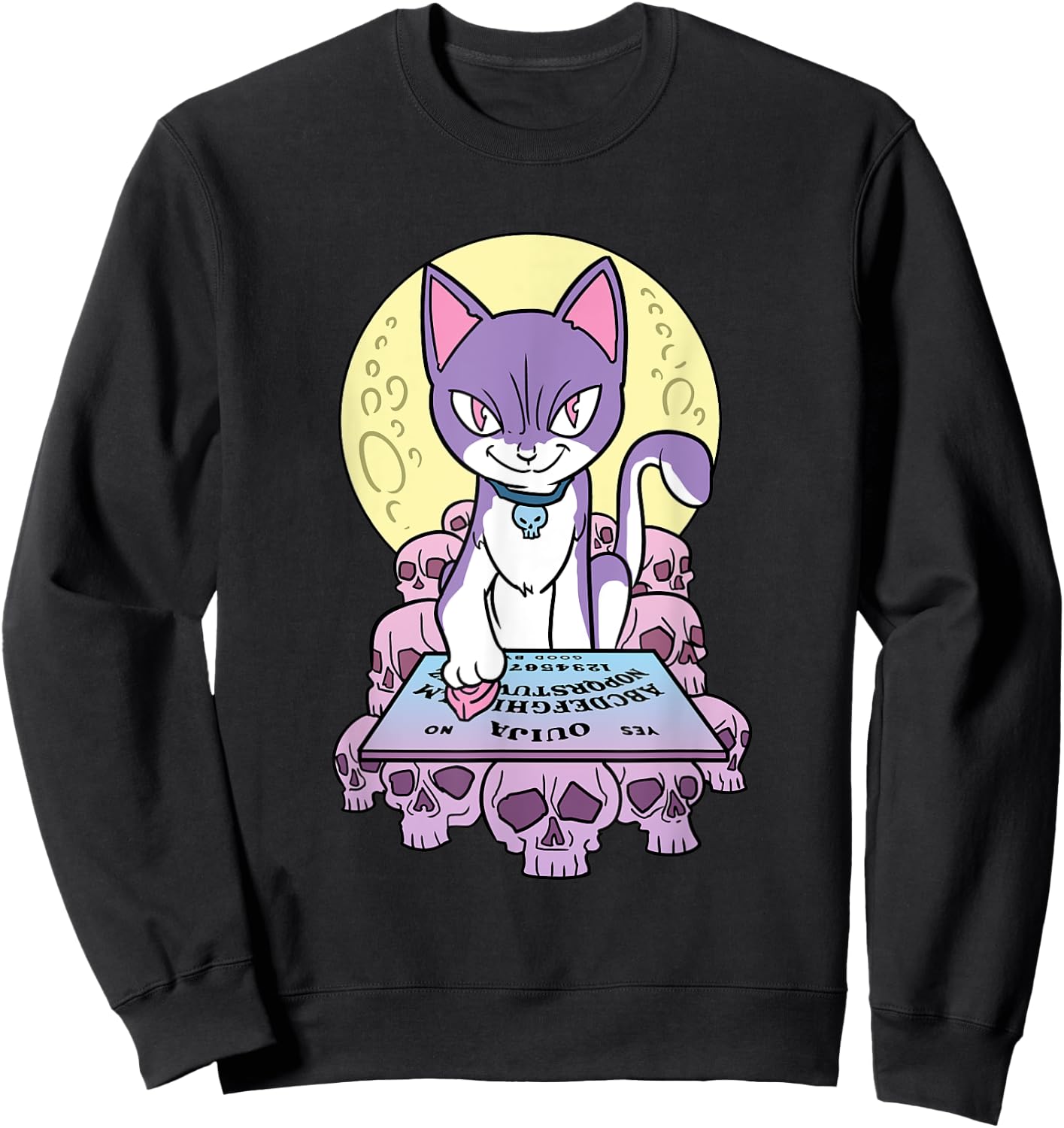 Pastel Goth Cat Ouija Board Voodoo Sweatshirt - Sweatshirt | Black