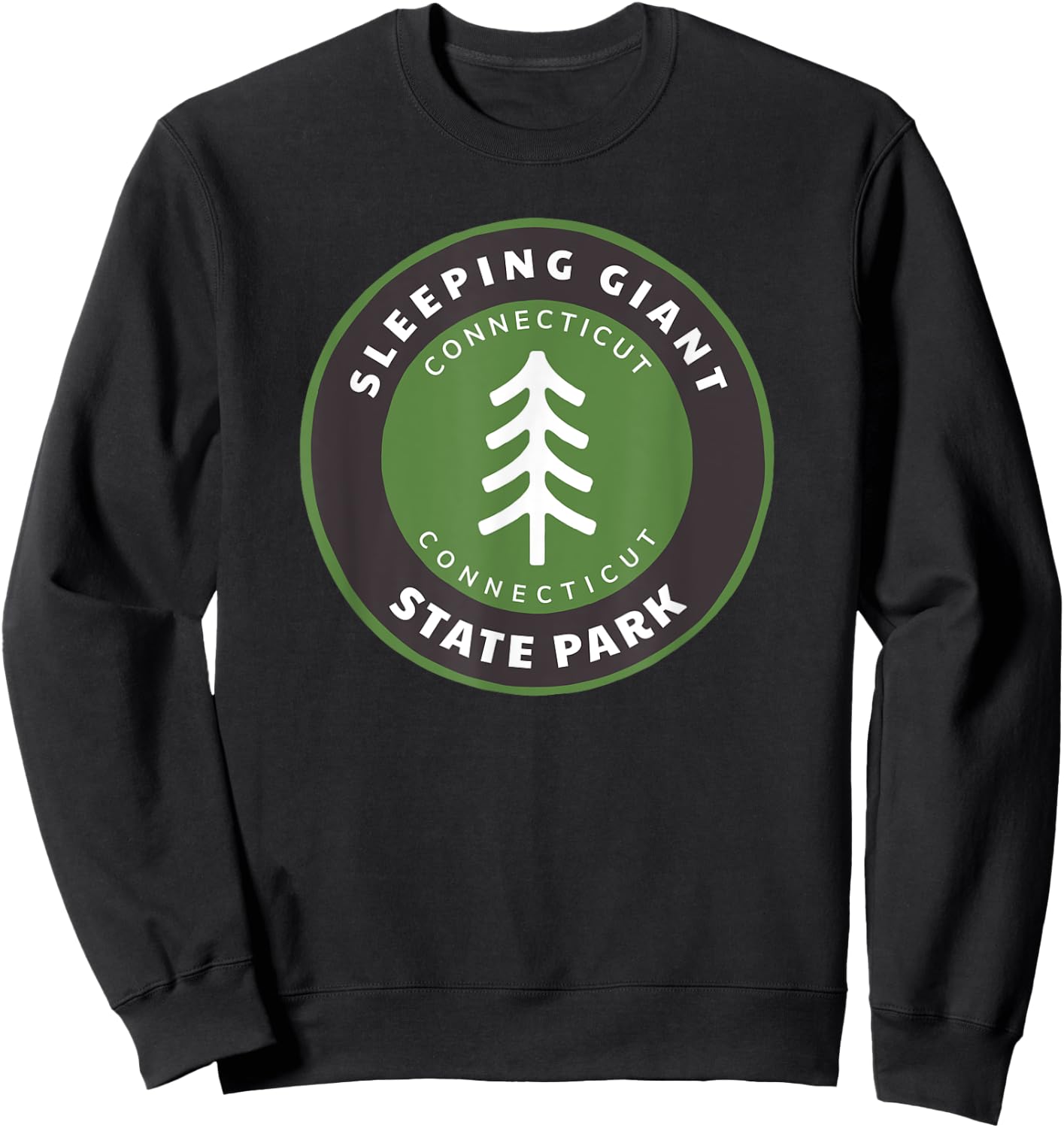 Sleeping Giant State Park Connecticut CT Tree Badge vacation Sweatshirt - Sweatshirt | Black
