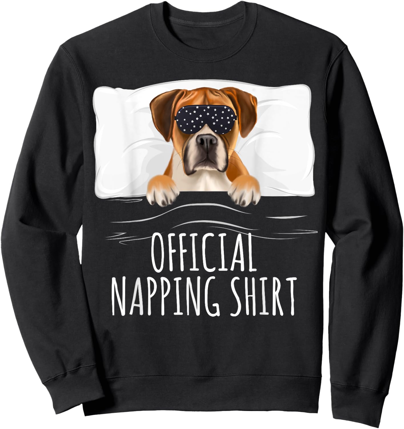 Black Sleep Mask Boxer Official Napping Sweatshirt - Sweatshirt | Black