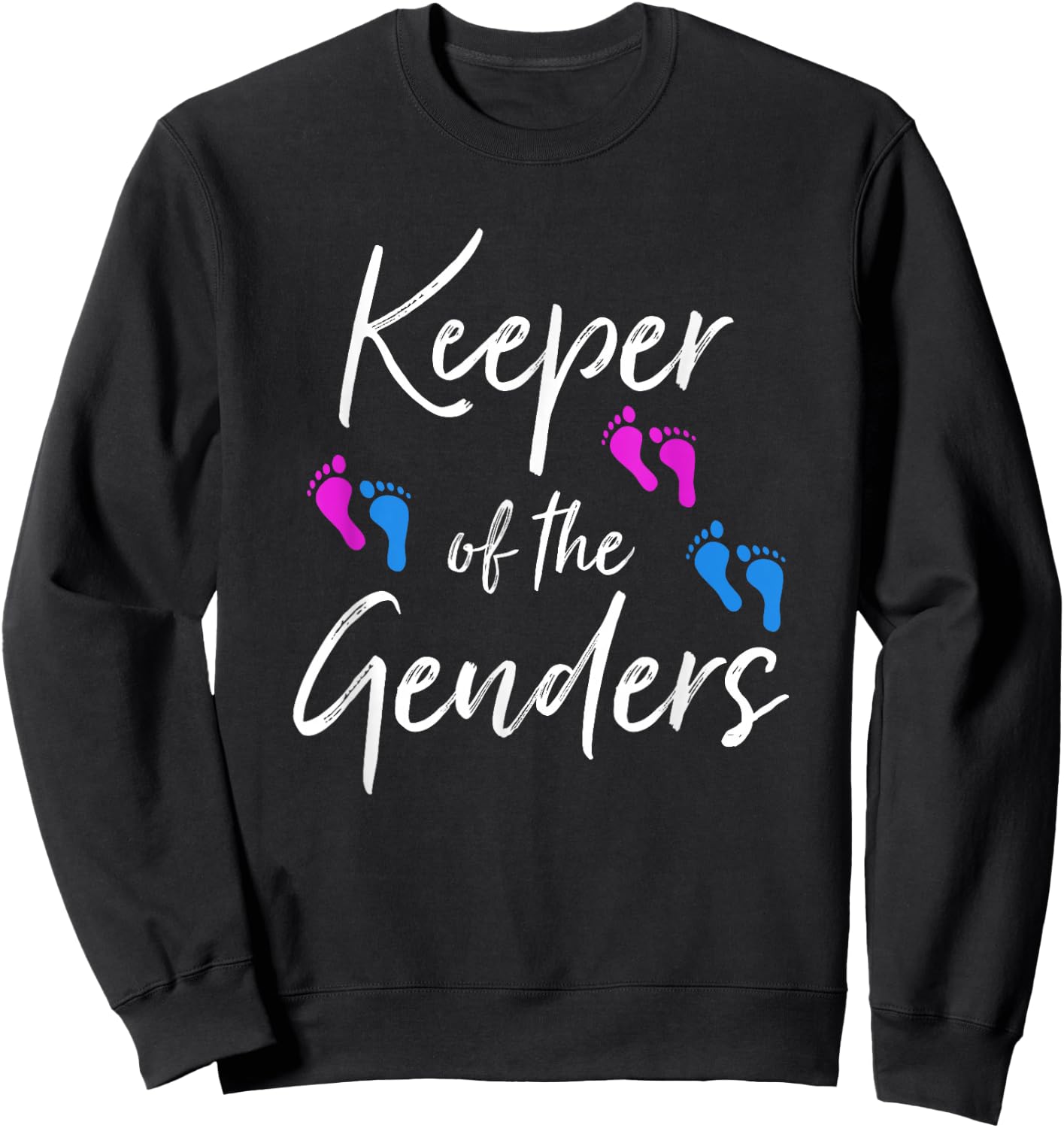 Keeper of the Genders Twin Gender Reveal Party for Twins Sweatshirt - Sweatshirt | Black