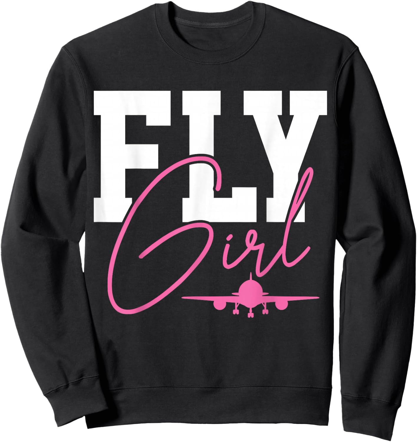 Pilot Girl Aeroplane Aviation Sweatshirt - Sweatshirt | Black