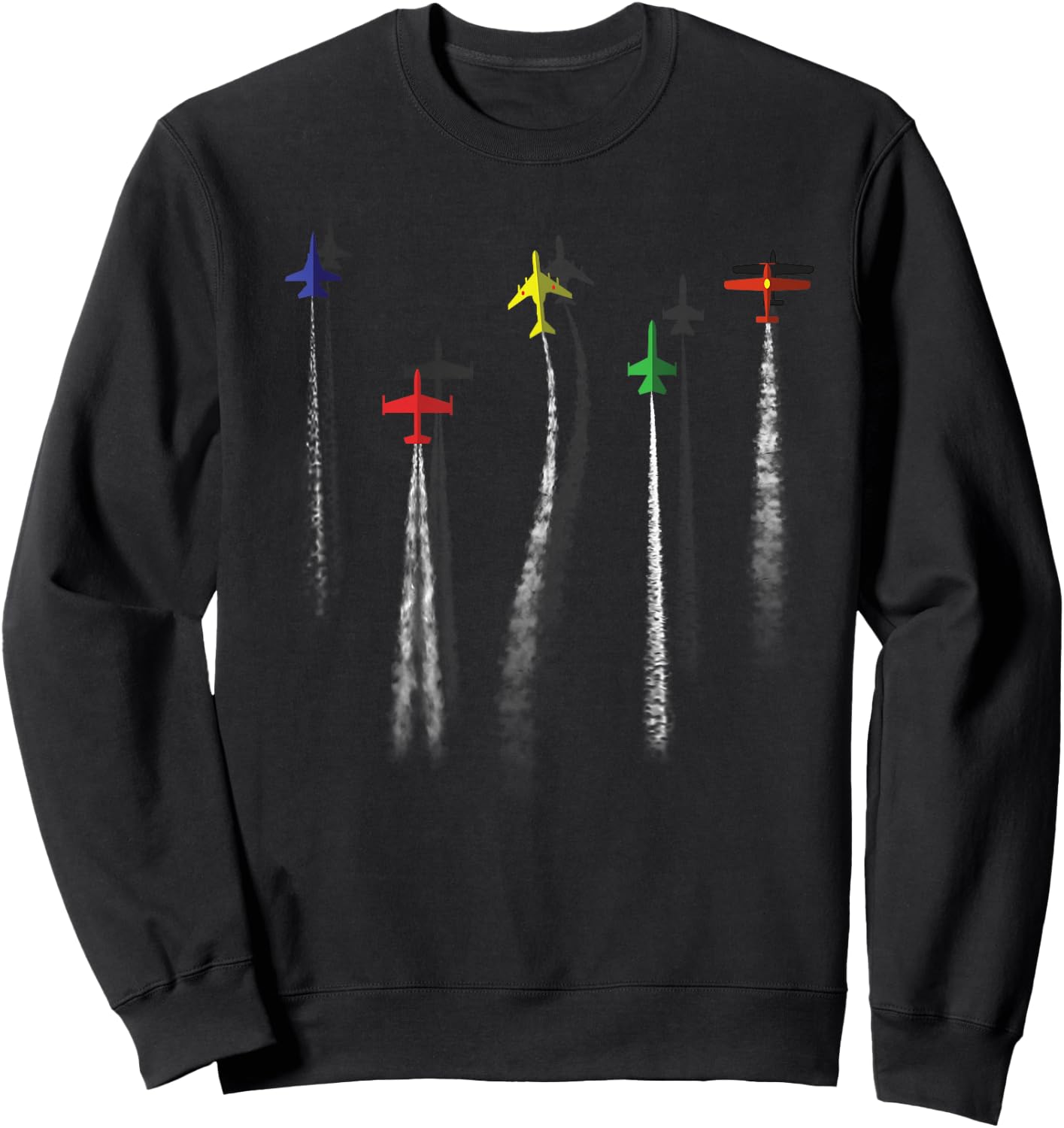 Airplane t shirt Airplanes Flying Low Airplane Jet Men Women Sweatshirt - Sweatshirt | Black