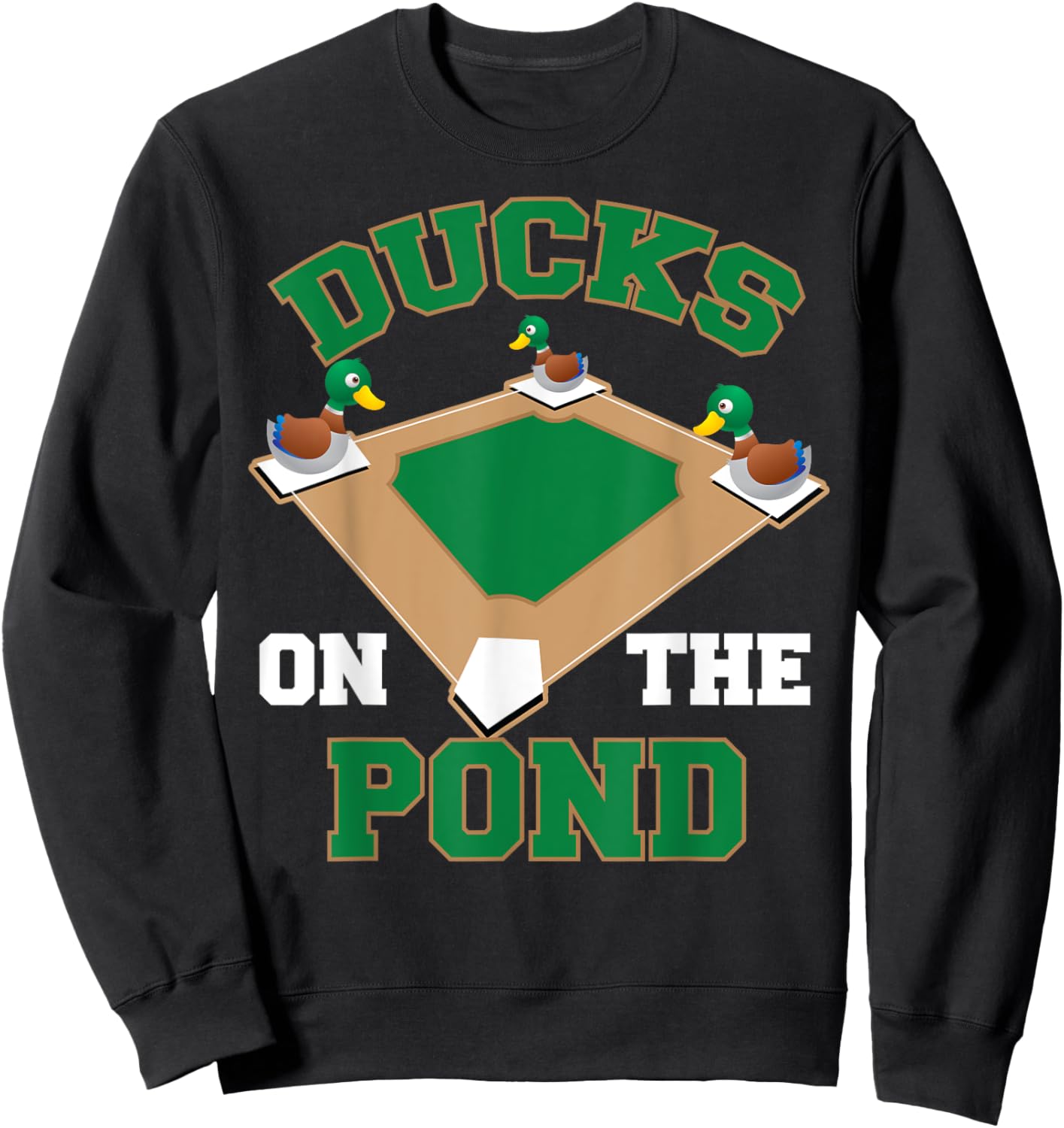 Ducks On The Pond | Cute Softball Player Funny Baseball Gift Sweatshirt - Sweatshirt | Black