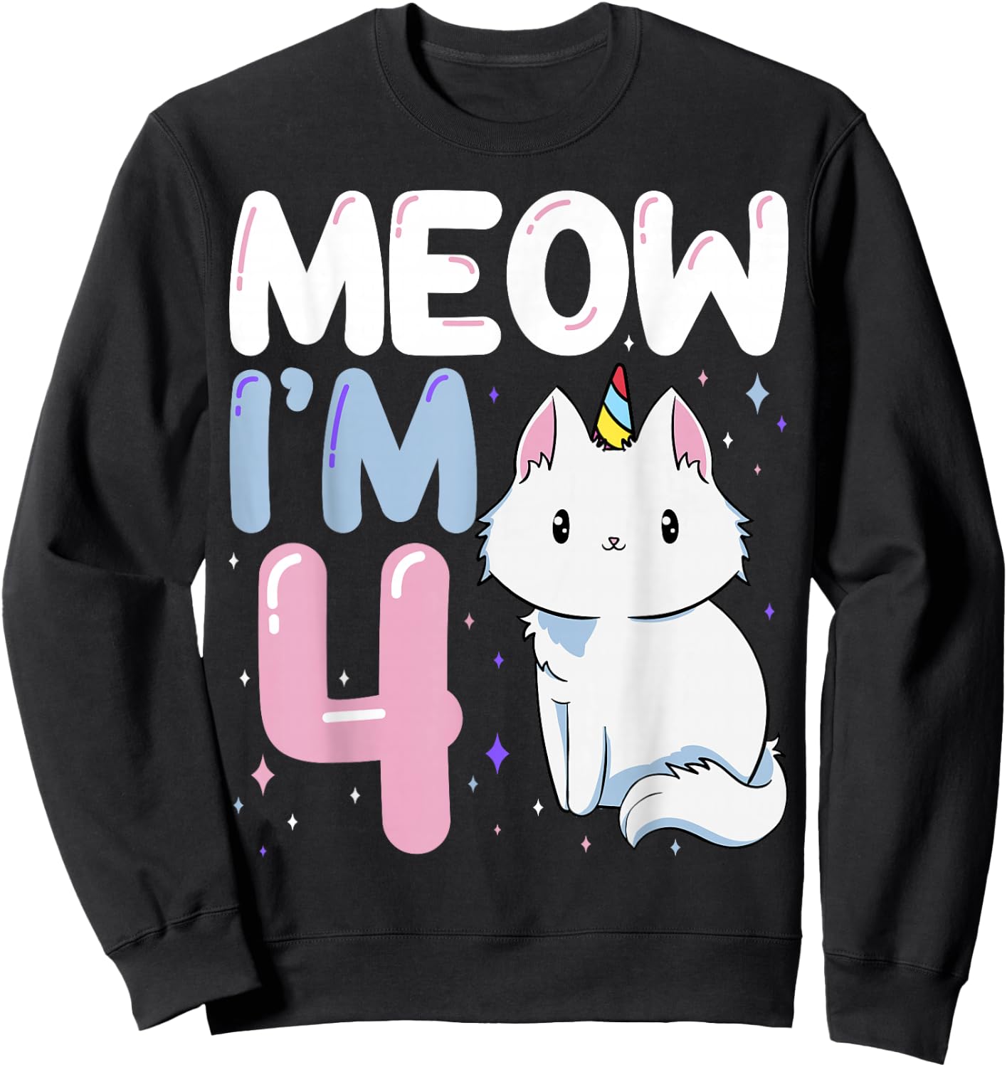 Cat 4th Birthday Party Purr-FECT Vet Kitten Fur Animal Paw Sweatshirt - Sweatshirt | Black