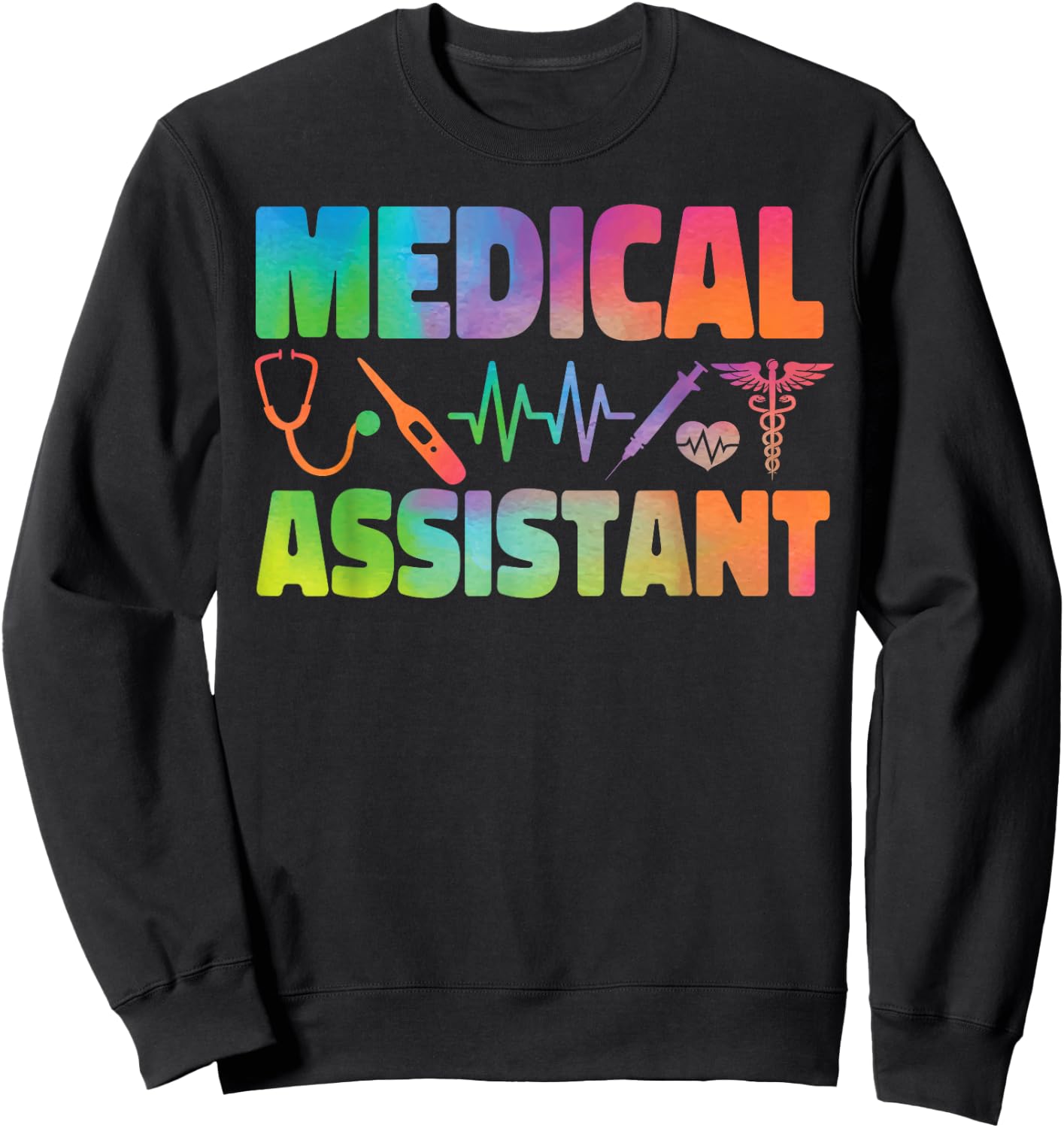 Certified Medical Assistant Watercolor CMA Sweatshirt - Sweatshirt | Black