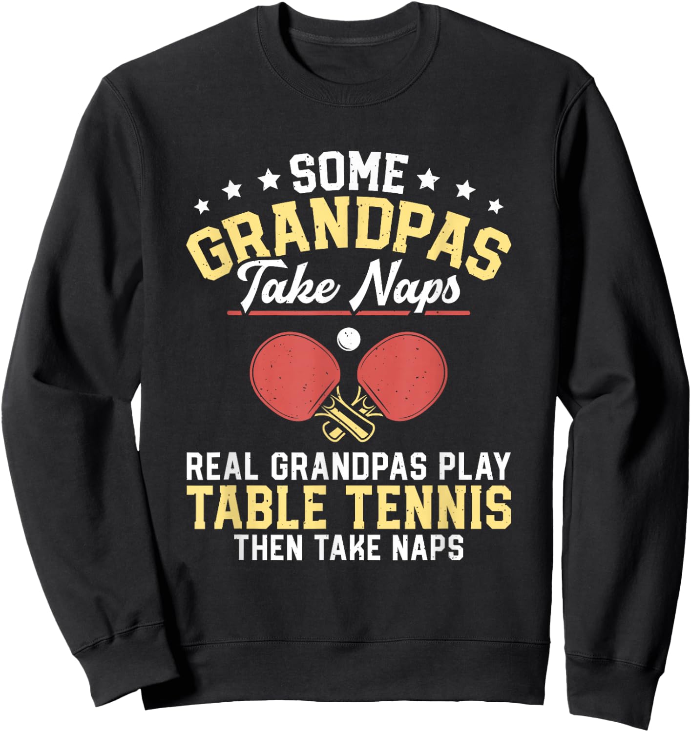 Funny Table Tennis Grandpa Ping Pong Sweatshirt - Sweatshirt | Black