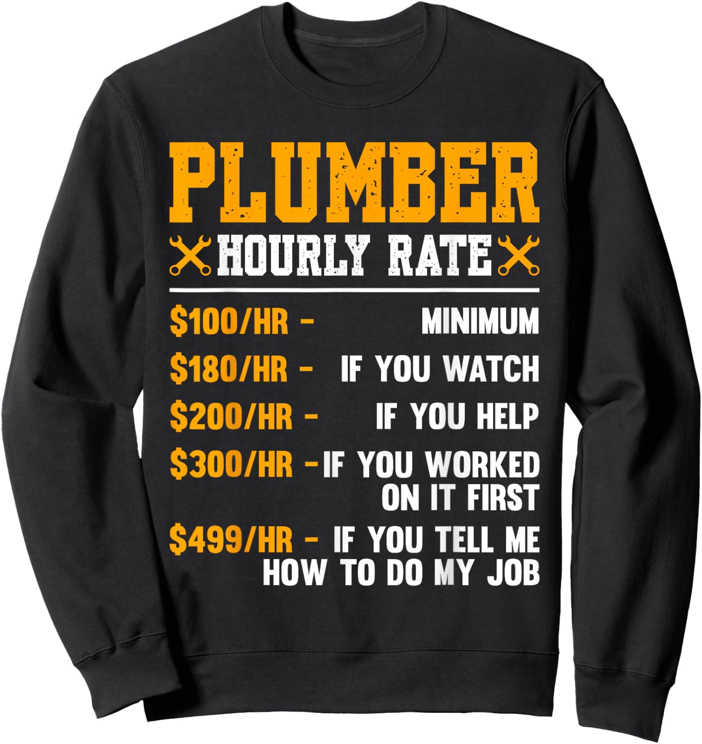 Funny Plumber Gifts Plumbers Pipefitter Gifts Men's Black Cotton Polyester Blend Regular Fit Short Sleeve Small Sweatshirt - Sweatshirt | Black