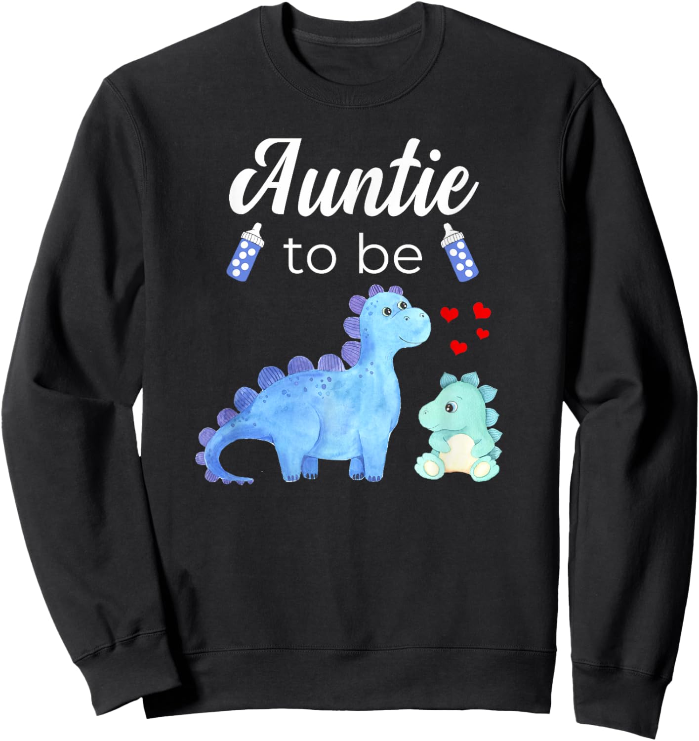 Auntie To Be Dinosaur Baby Shower For Boy Sweatshirt - Sweatshirt | Black