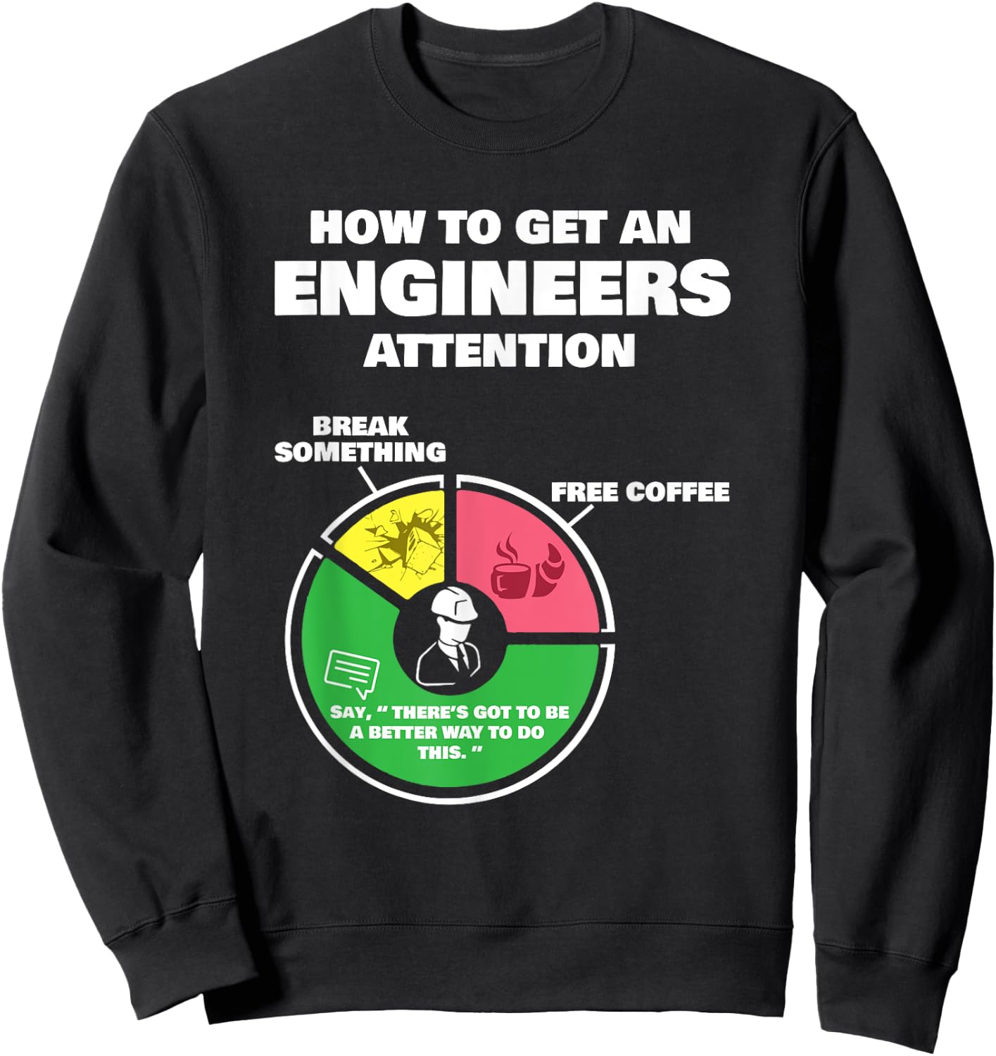 Engineer Engineering Gifts - How to Get Engineers Attention Small Sweatshirt - Sweatshirt | Black