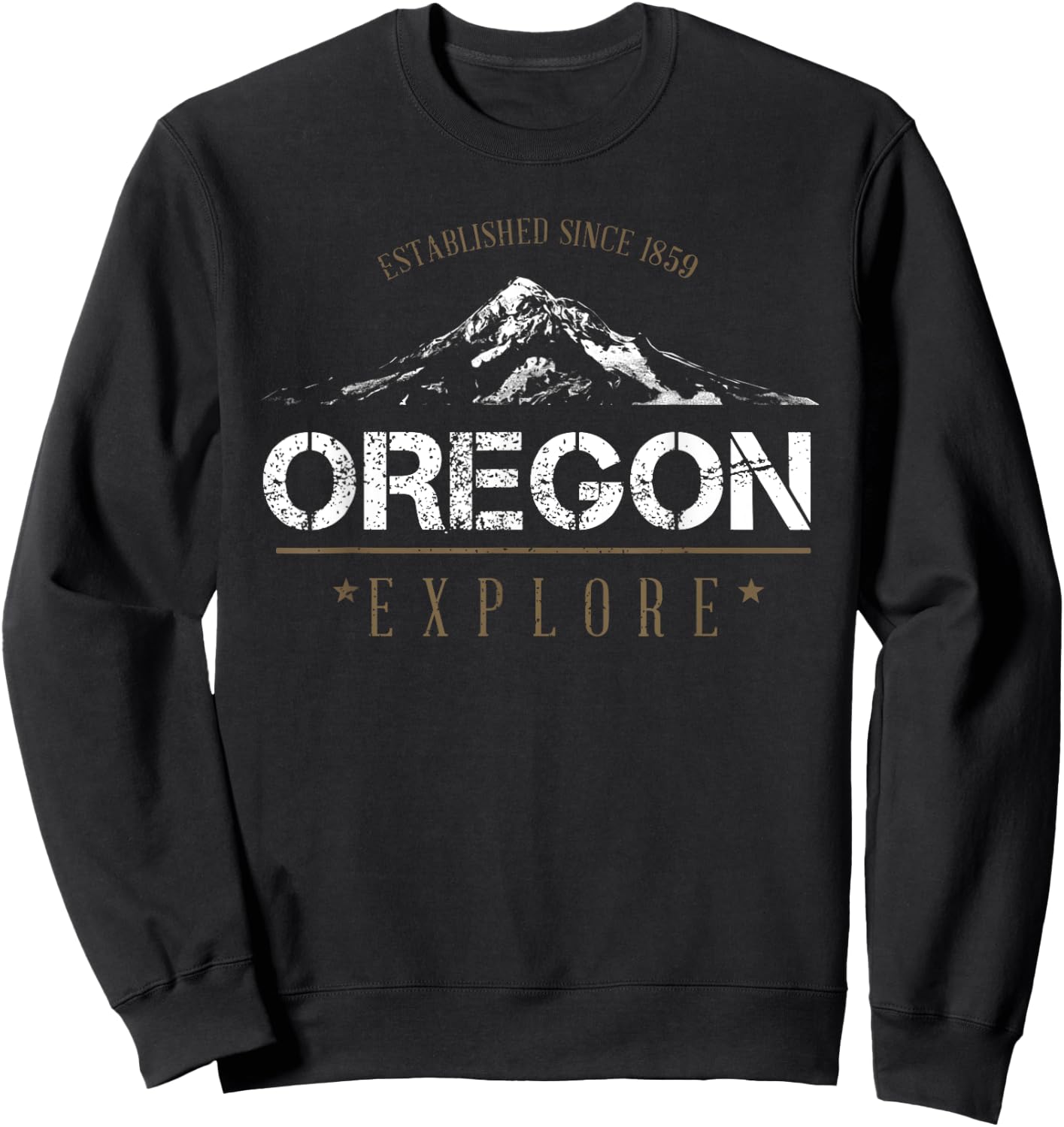 Oregon Mountain - Explore Oregon - Graphic Mt. Hood Sweatshirt - Sweatshirt | Black
