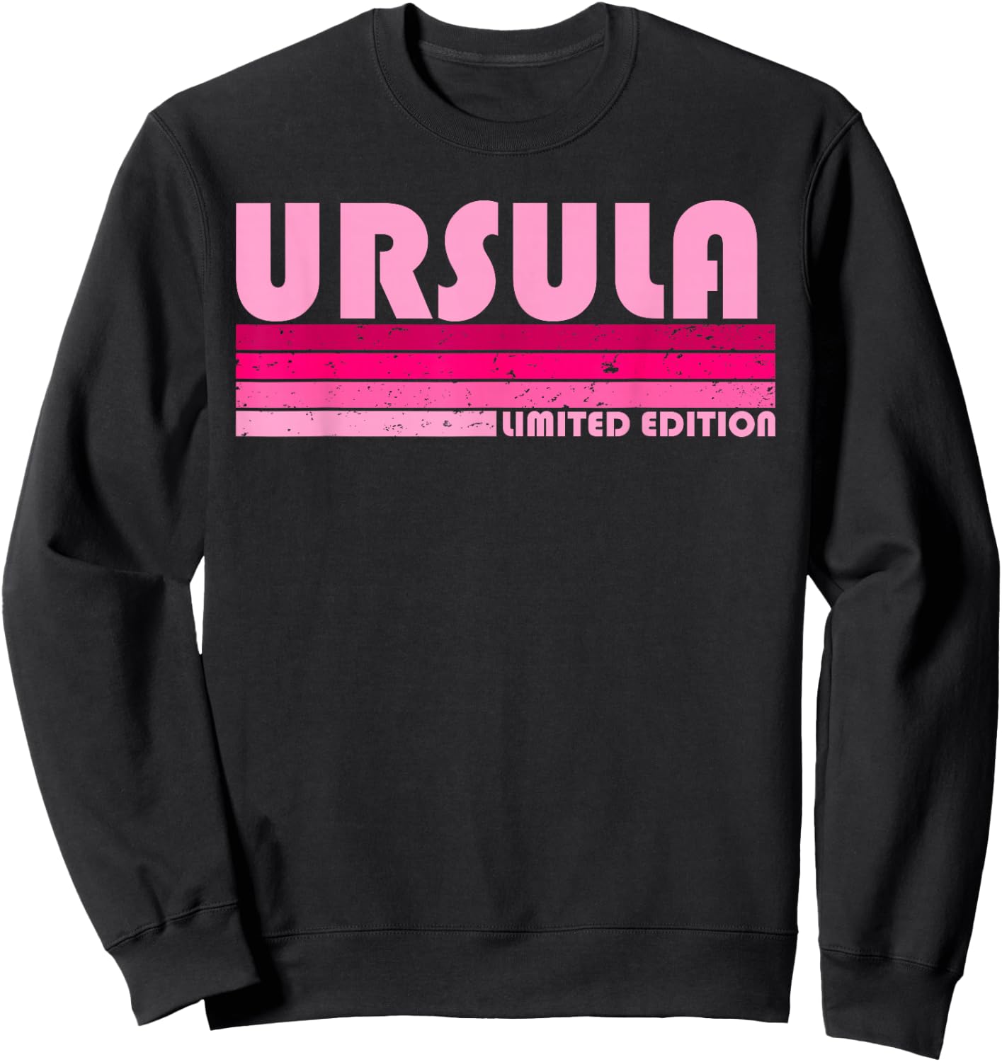 URSULA Name Personalized Retro Vintage 80s 90s Birthday Sweatshirt - Sweatshirt | Black
