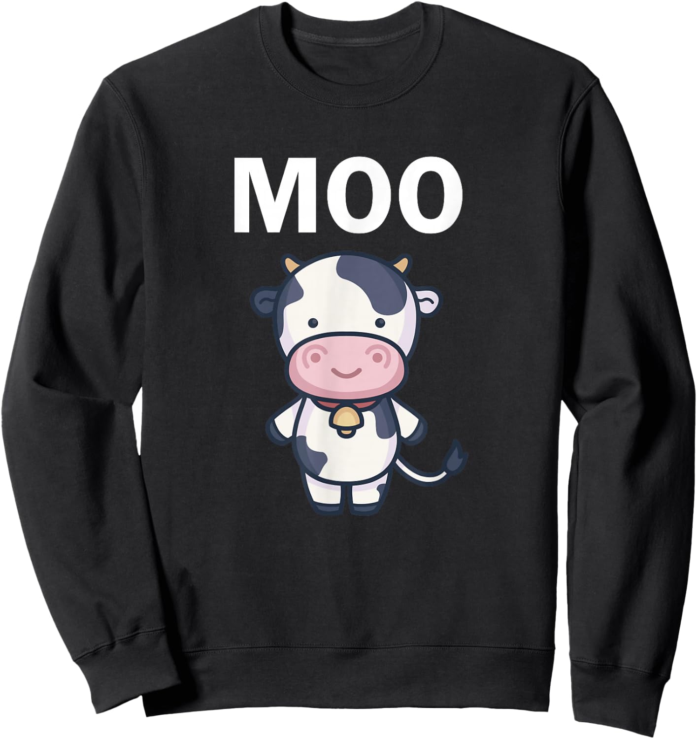 Moo Cow Funny Farmer Cow For Adults Kids Boys And Girls Sweatshirt - Sweatshirt | Black