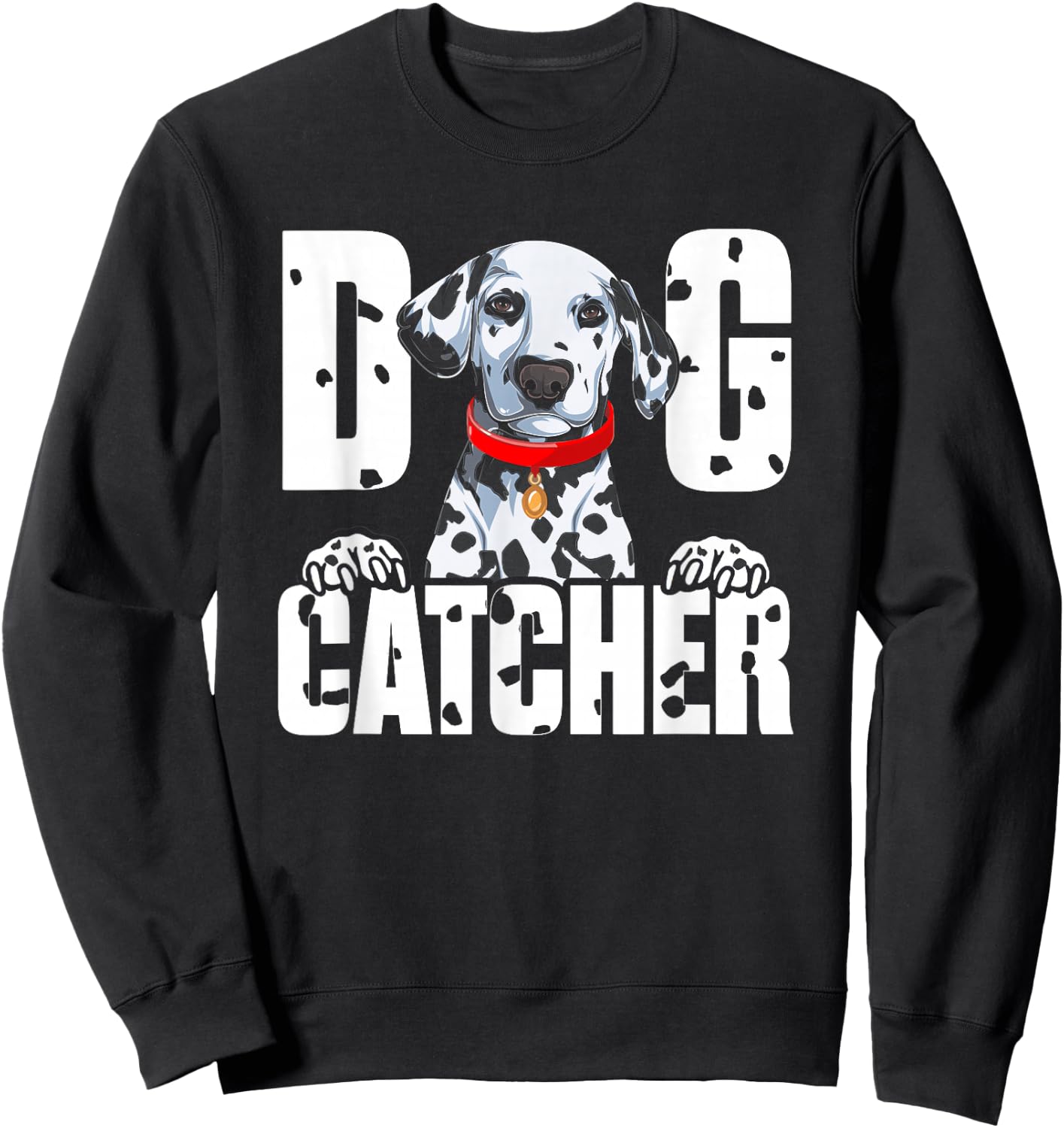 Soft Dog Catcher Costume Dalmatian Easy Family Costume Sweatshirt - Sweatshirt | Black