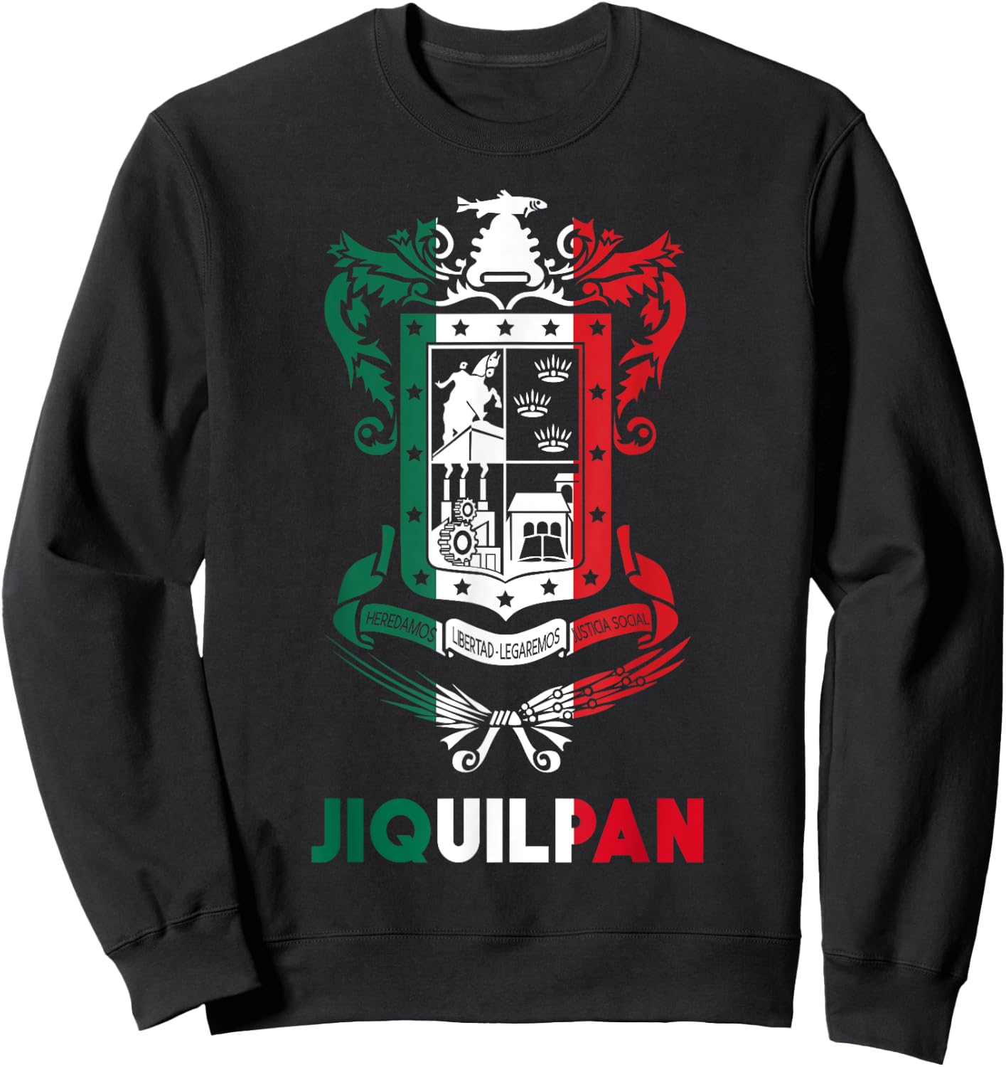 Jiquilpan Michoacan Mexico Escudo Y Lema Arte Emblem Merch Sweatshirt - Sweatshirt | Black
