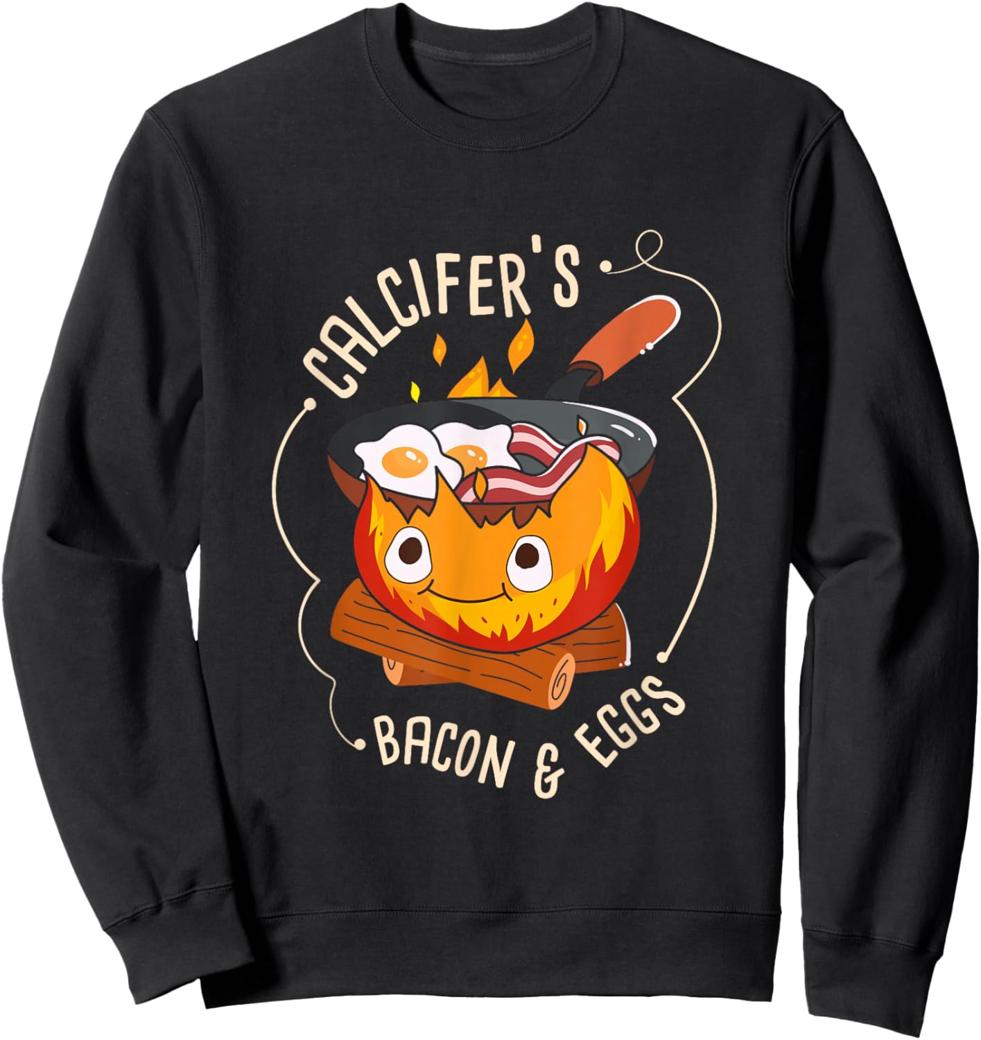 Calcifers Bacon And Egg I Camping Cooking I Bacon Sweatshirt - Sweatshirt | Black