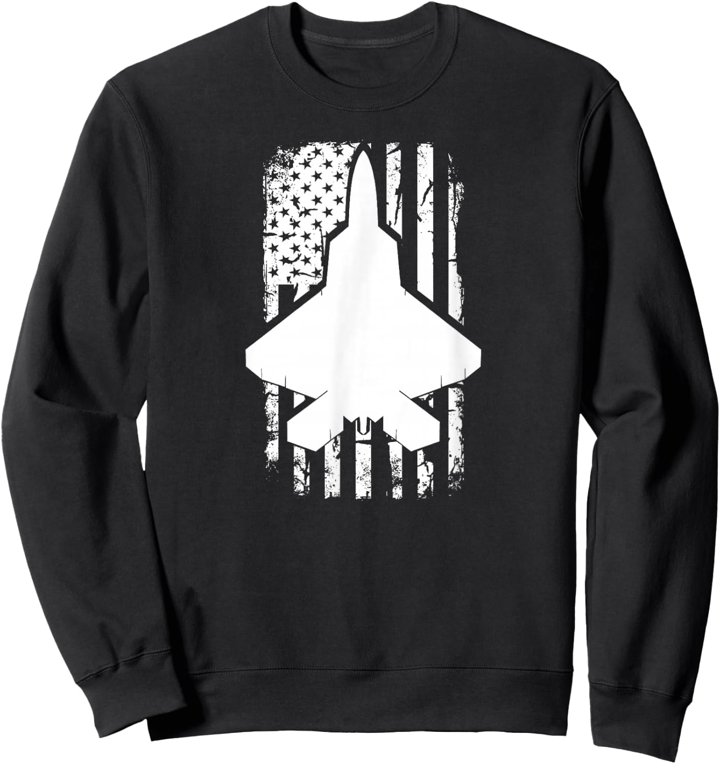 F22 raptor US Flag Fighter Airplane Jet Plane Aircraft Sweatshirt - Sweatshirt | Black