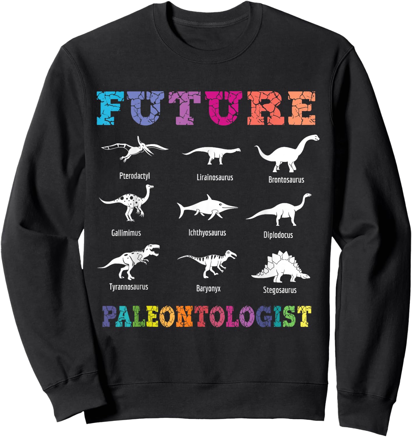 Fossil Hunting Apparel Future Paleontologist Paleontology Dinosaurs Lover -Adults, -Kids Black Short Sleeve Sweatshirt - Sweatshirt | Black