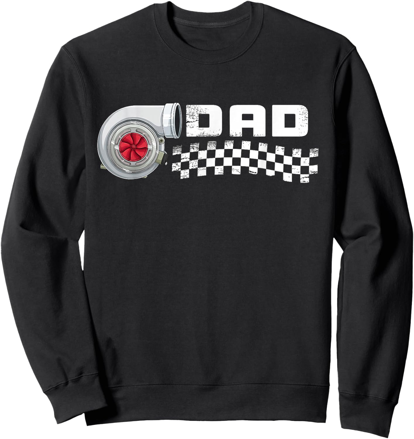 Birthday Party Matching Family pit crew race car Dad Sweatshirt - Sweatshirt | Black