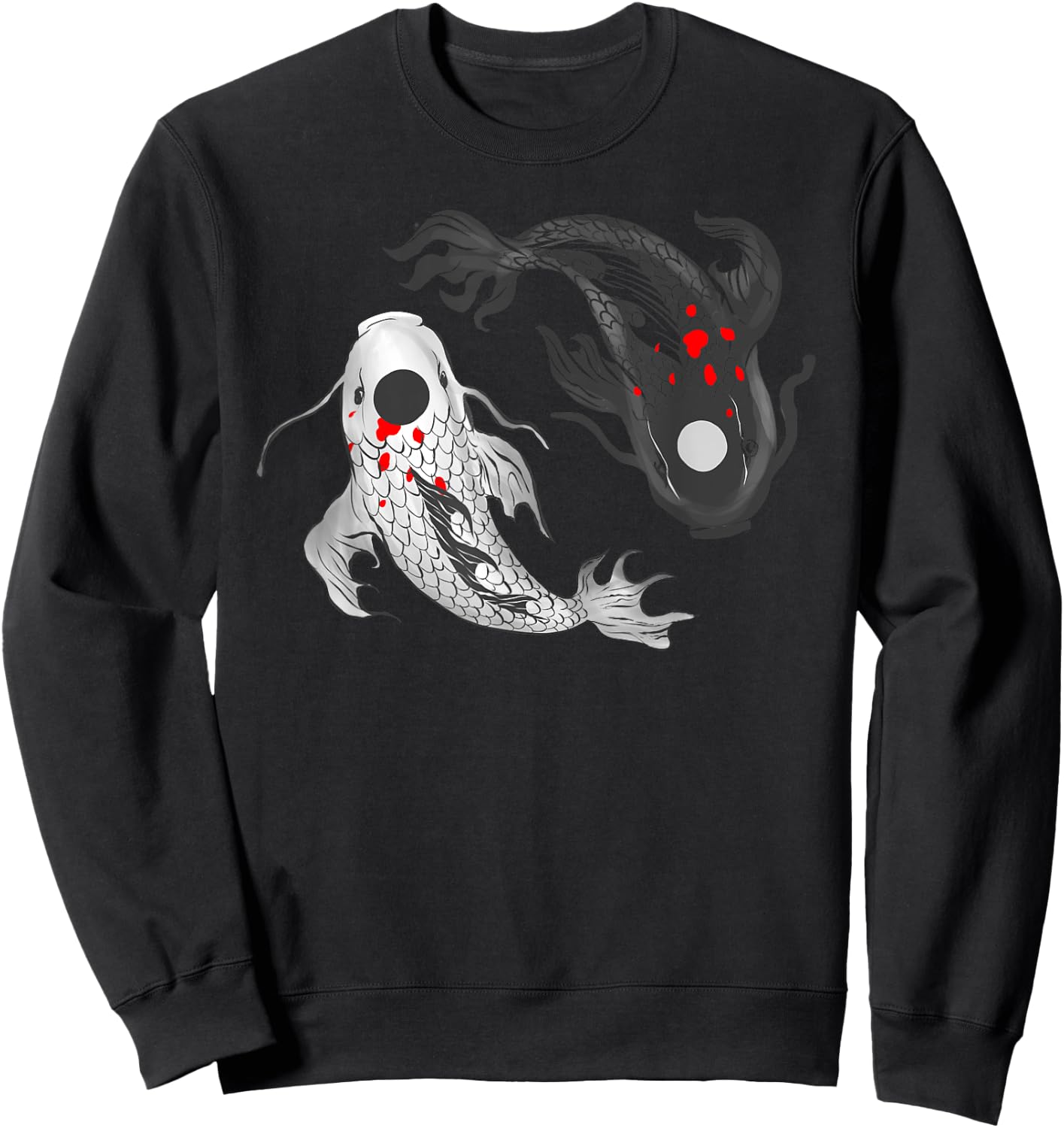 Koi Fish Yin Yang Symbol Of Harmony Balance Life Asian Style Sweatshirt - Sweatshirt | Black