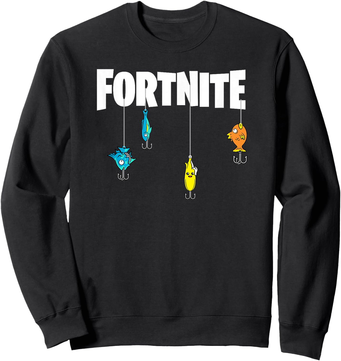 Fortnite Logo Lures White Sweatshirt - Sweatshirt | Black