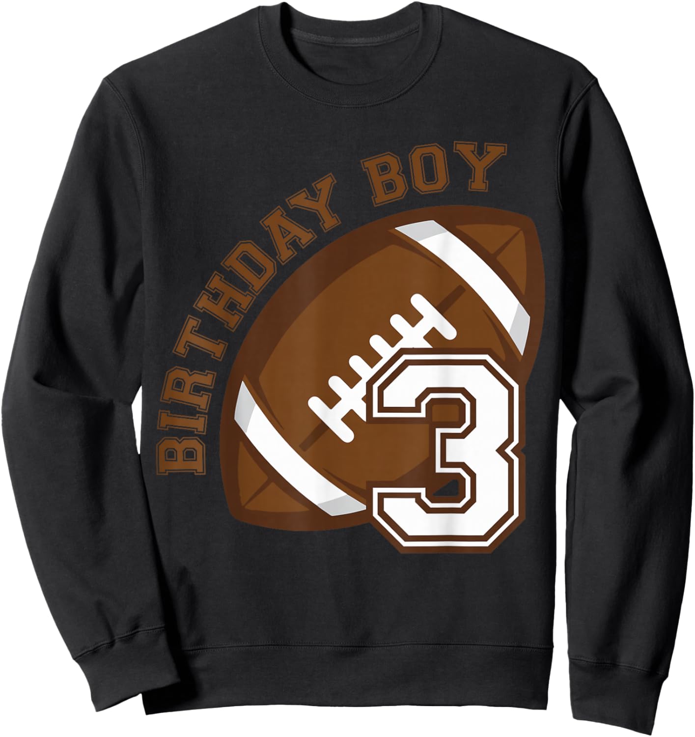 3rd Birthday Boy Football Ball Player Third 3 Year Old Gift Sweatshirt - Sweatshirt | Black