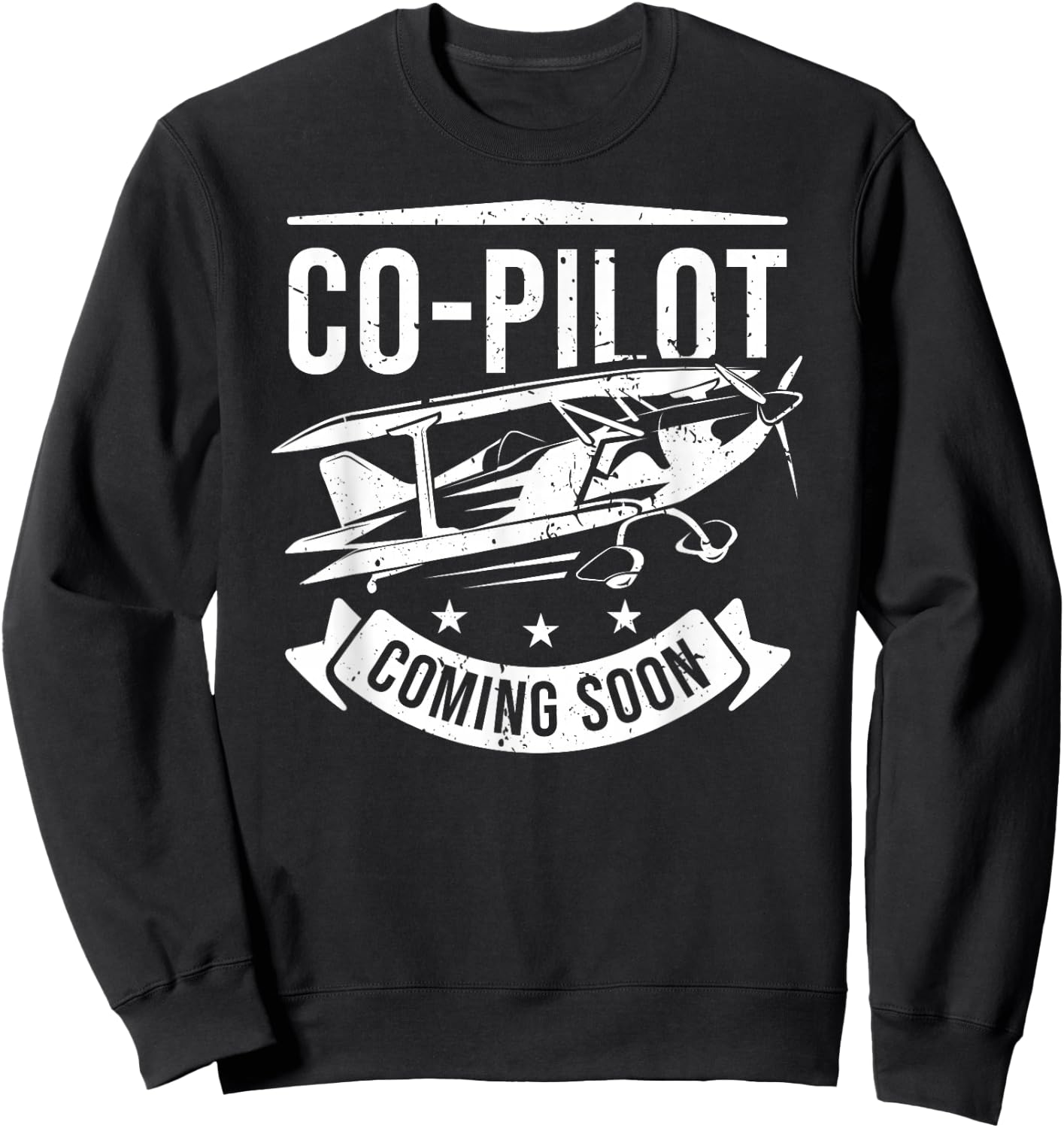 Co-Pilot Coming Soon Pregnancy Announcement Gift Shirt Sweatshirt - Sweatshirt | Black
