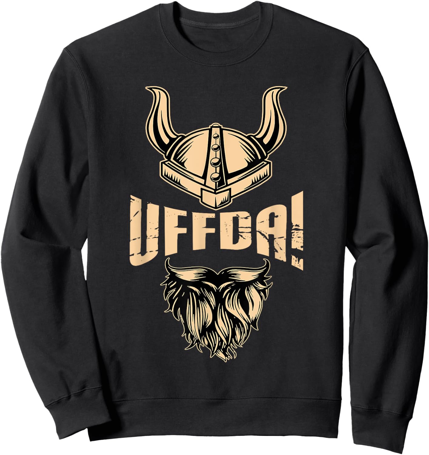 Norse Viking sayings Norsemen warrior Uff Da American Norwegian Quote Roots Viking Helmet Beard Sweatshirt - Sweatshirt | Black