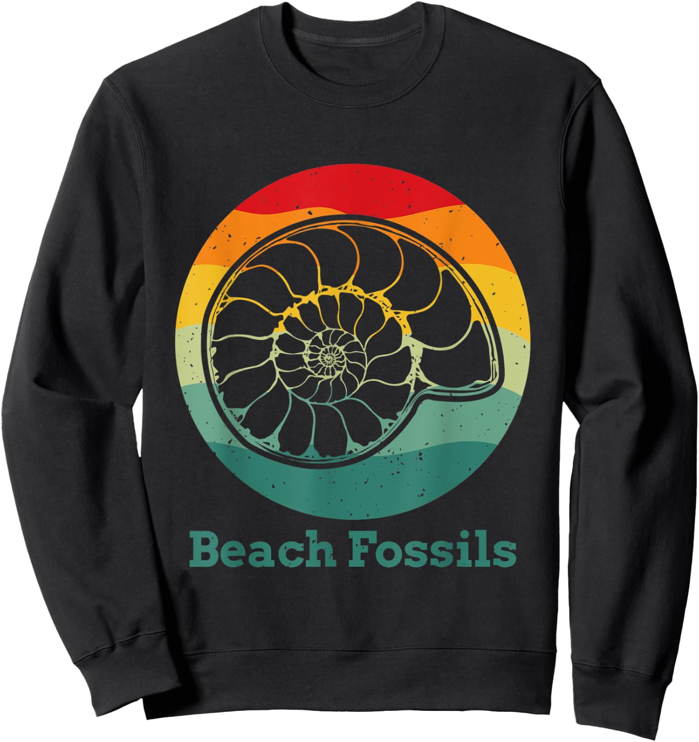 Beach Fossils Retro Shell Fossil Sweatshirt - Sweatshirt | Black
