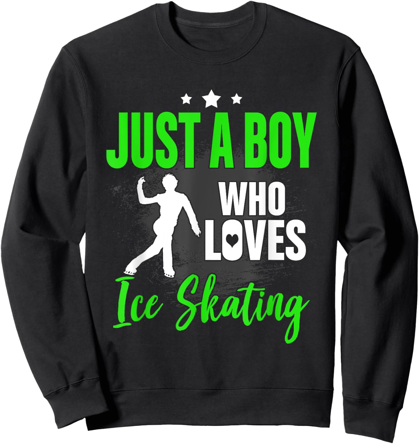 Funny Ice Skating Lover Graphic Men and Boy Figure Skater Sweatshirt - Sweatshirt | Black