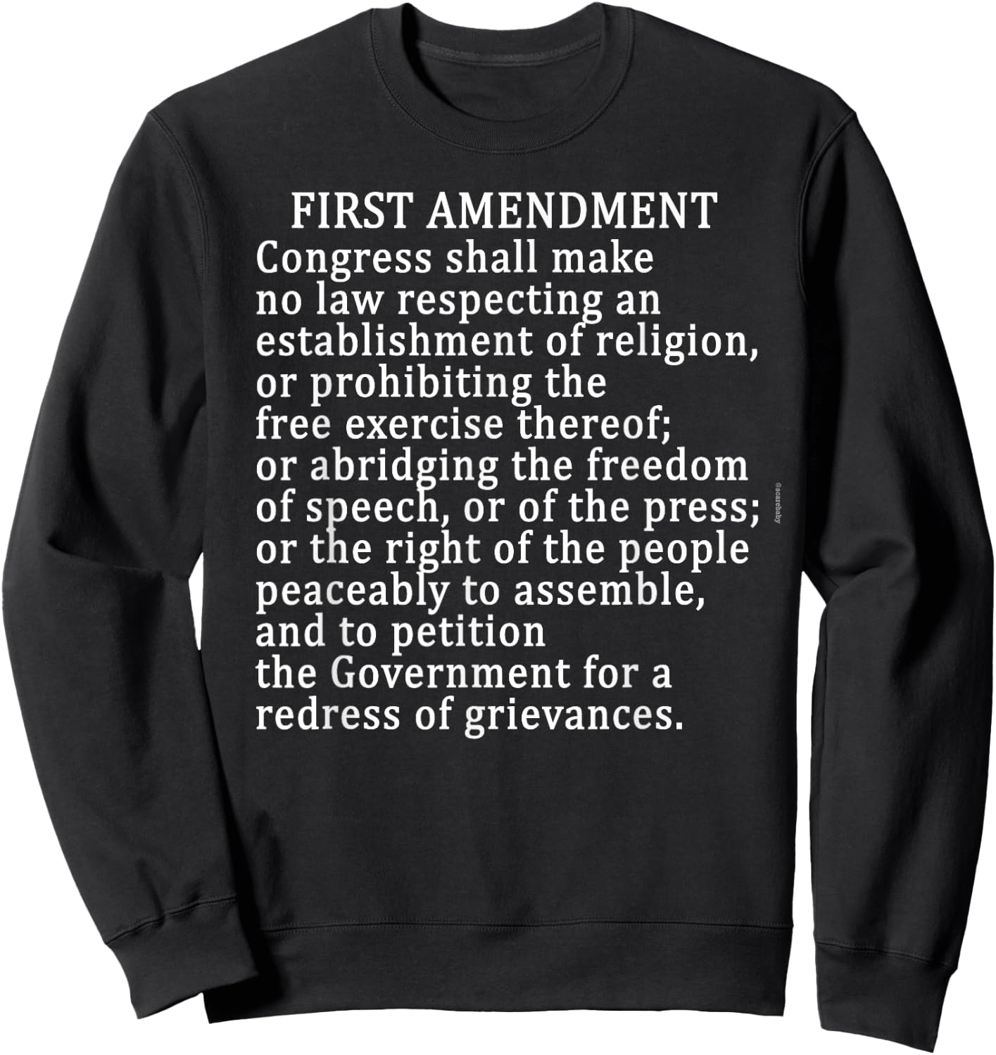 1st AMENDMENT FREE PRESS Bill of Rights Sweatshirt - Sweatshirt | Black