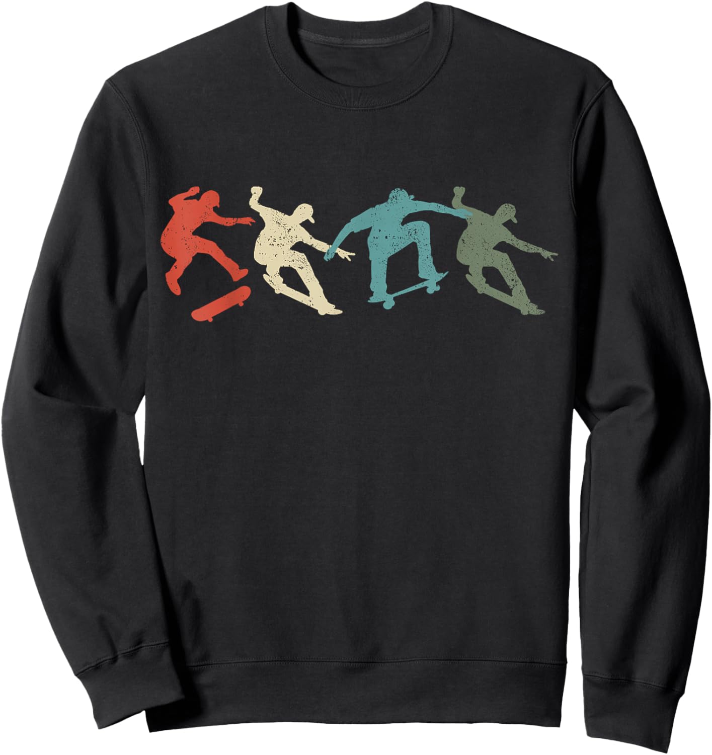 Skateboard Skateboarding Retro Gift Skateboarders Sweatshirt - Sweatshirt | Black