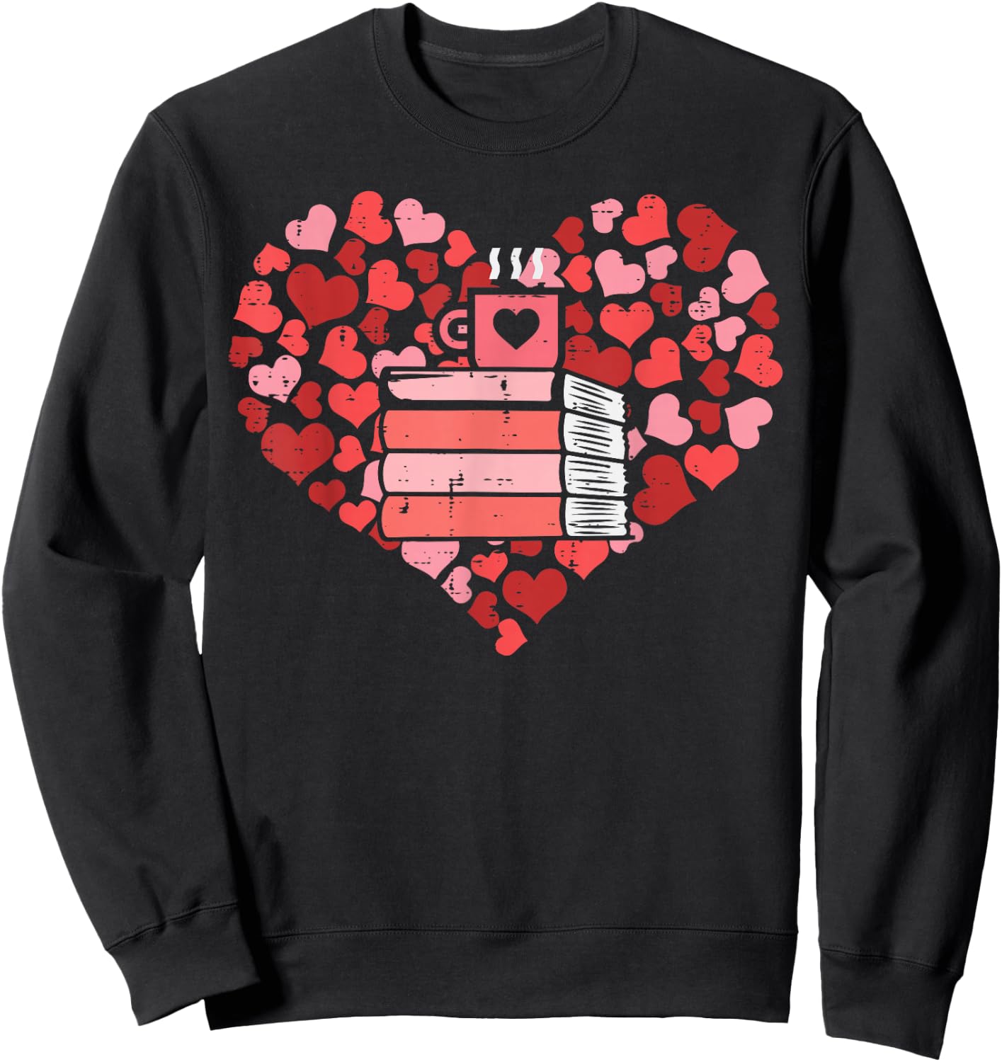 Book Heart Cute Read Book Reading Librarian Across America Sweatshirt - Sweatshirt | Black