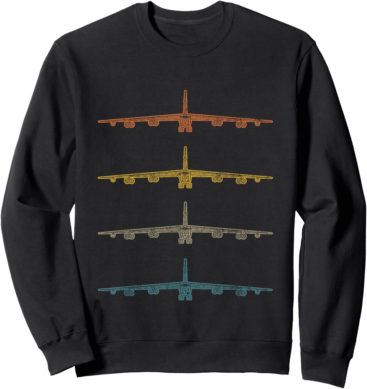Retro B-52 Stratofortress Airplane Schematic Vintage B52 Sweatshirt - Sweatshirt | Black
